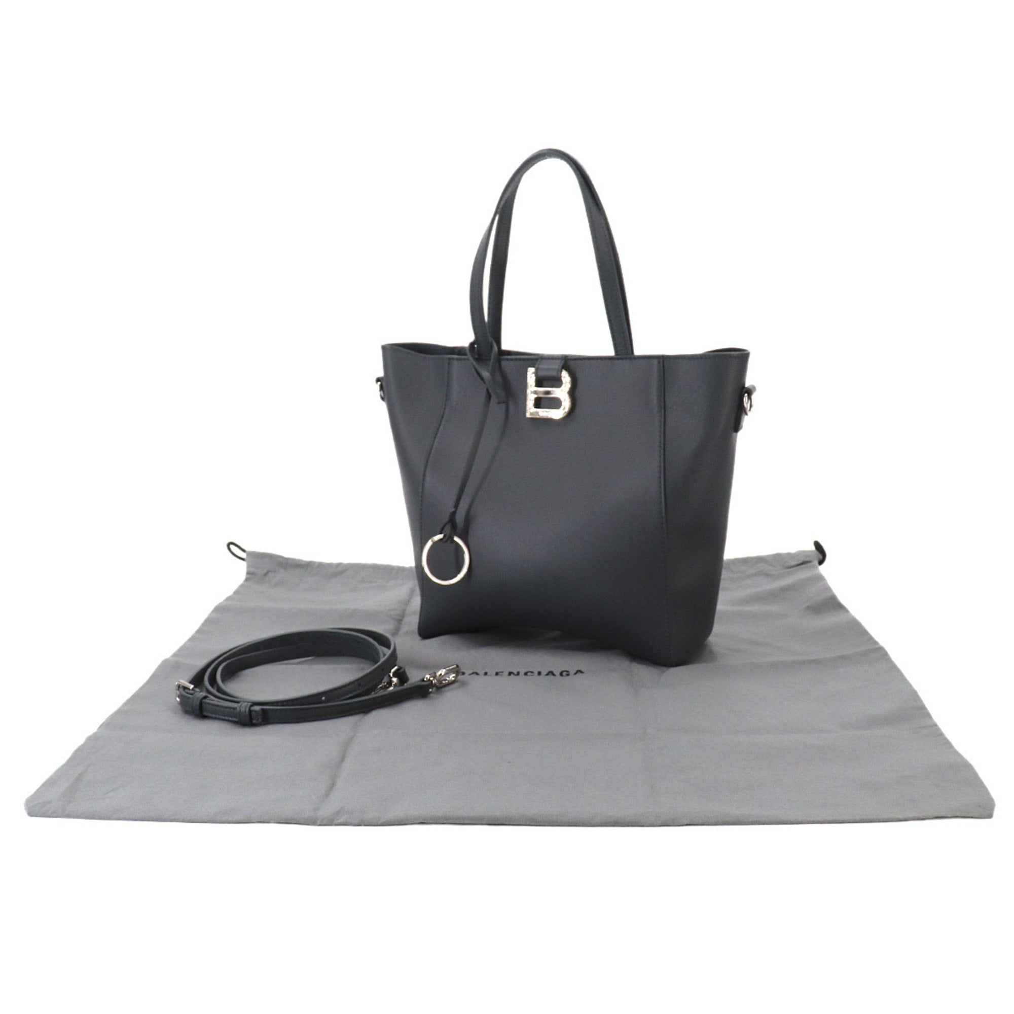 Balenciaga Gray Leather Handbag Tote Bag (Pre-Owned)