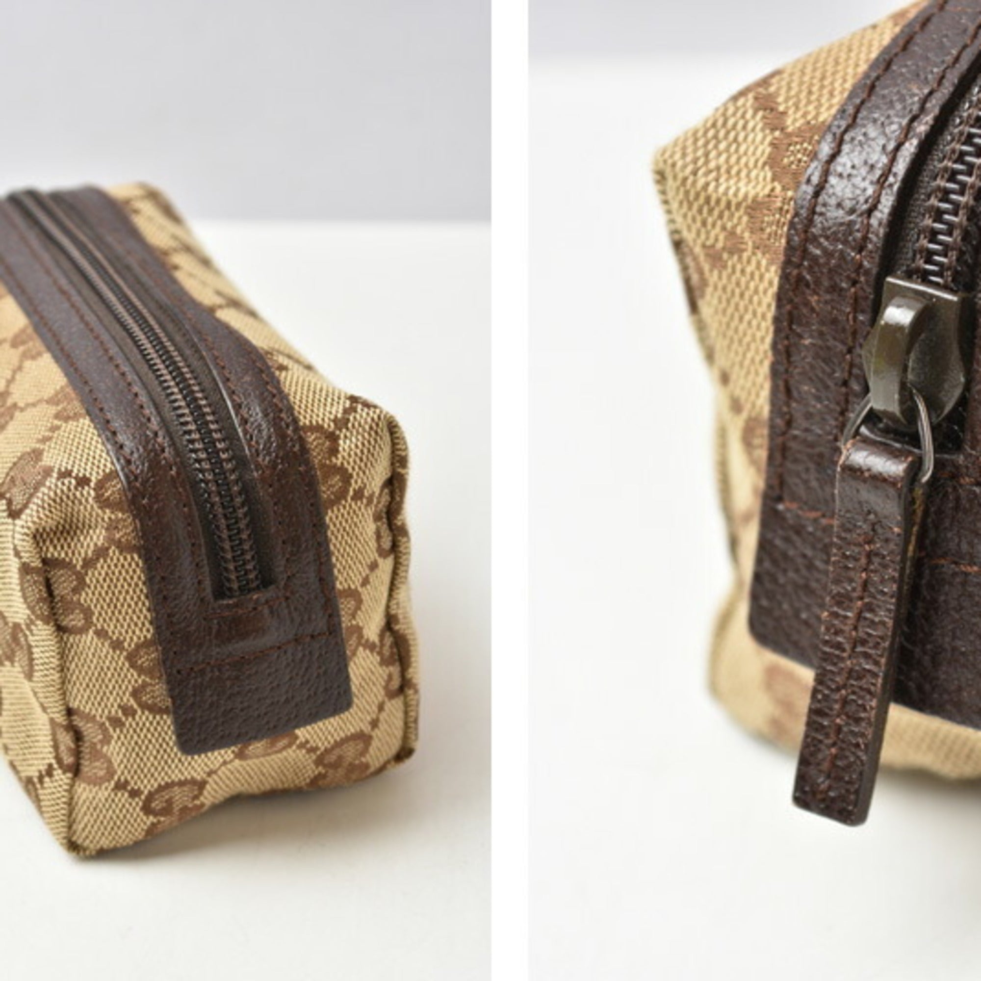 Gucci Gg Canvas Beige Brown Gg Canvas Pouch (Pre-Owned)