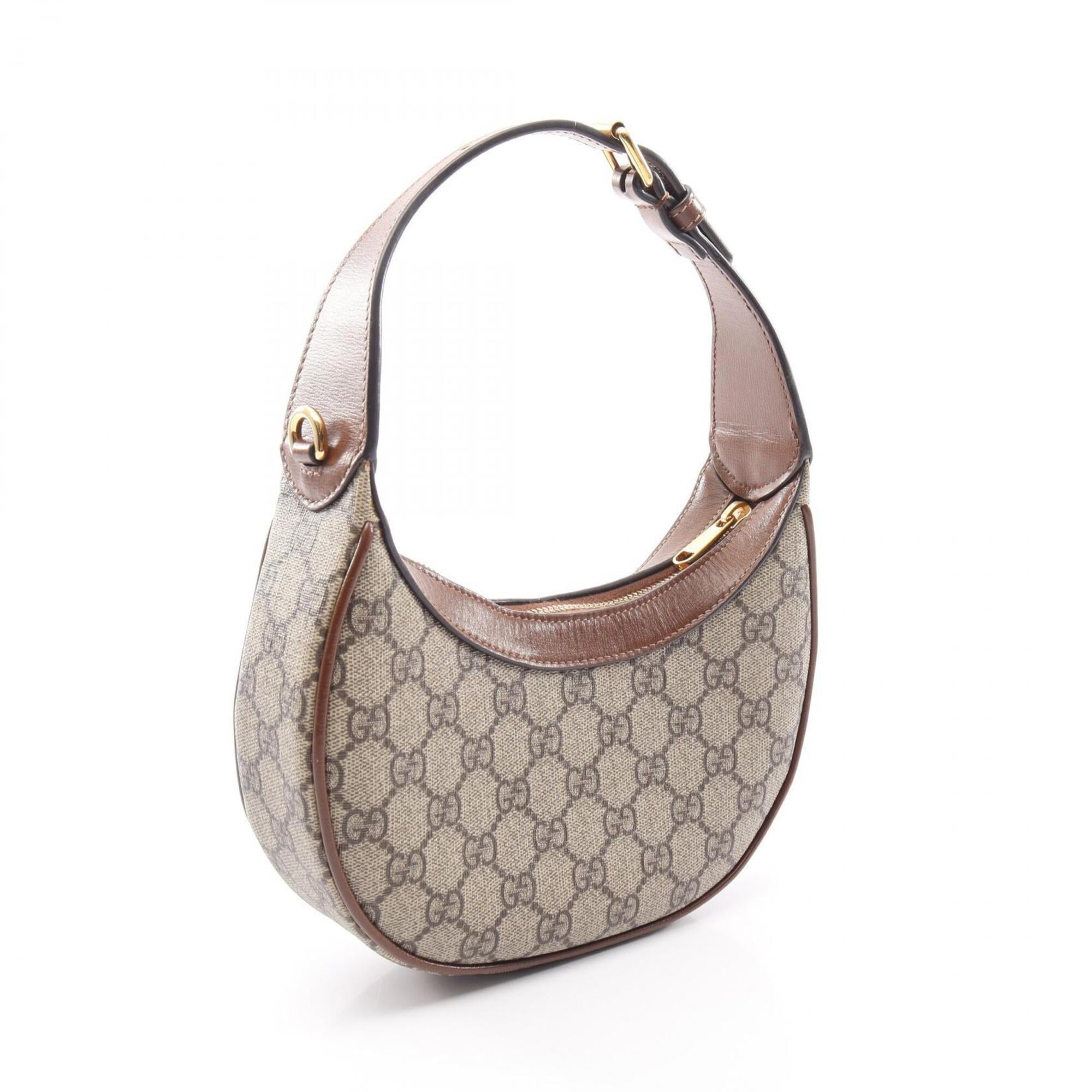 Gucci Beige Brown Gg Supreme Leather Handbag (Pre-Owned)