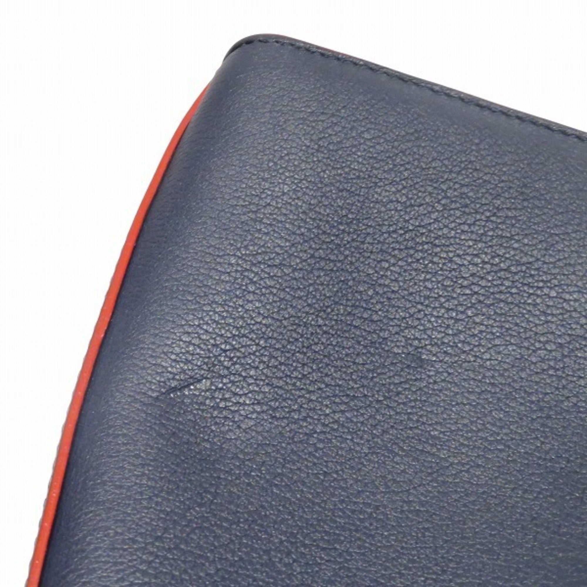 Louis Vuitton Marine Rouge Leather Handbag Shoulder Bag (Pre-Owned)