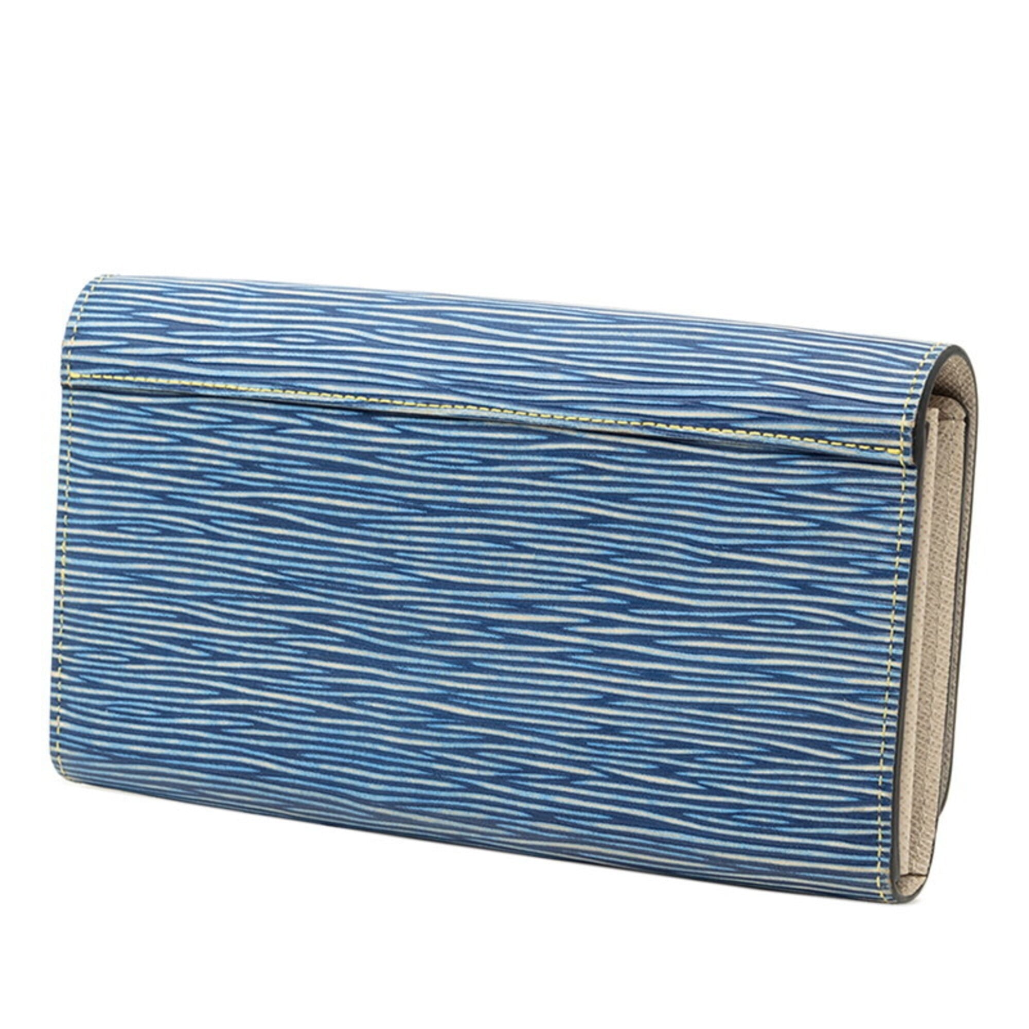 Louis Vuitton Epi Denim Blue Leather Long Wallet (Bi-Fold) (Pre-Owned)