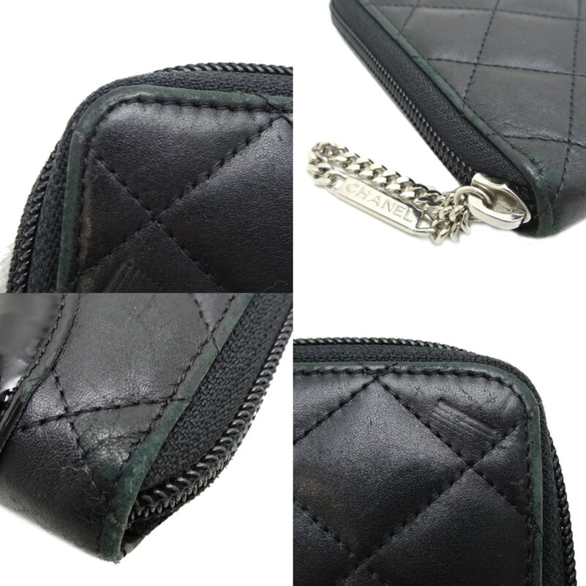 Chanel Black Leather Long Wallet (Bi-Fold) (Pre-Owned)