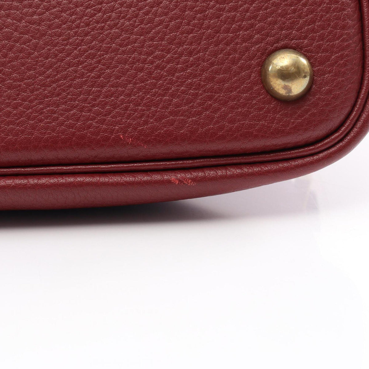 Hermes Bordeaux Rouge H Taurillon Clemence Leather Handbag (Pre-Owned)
