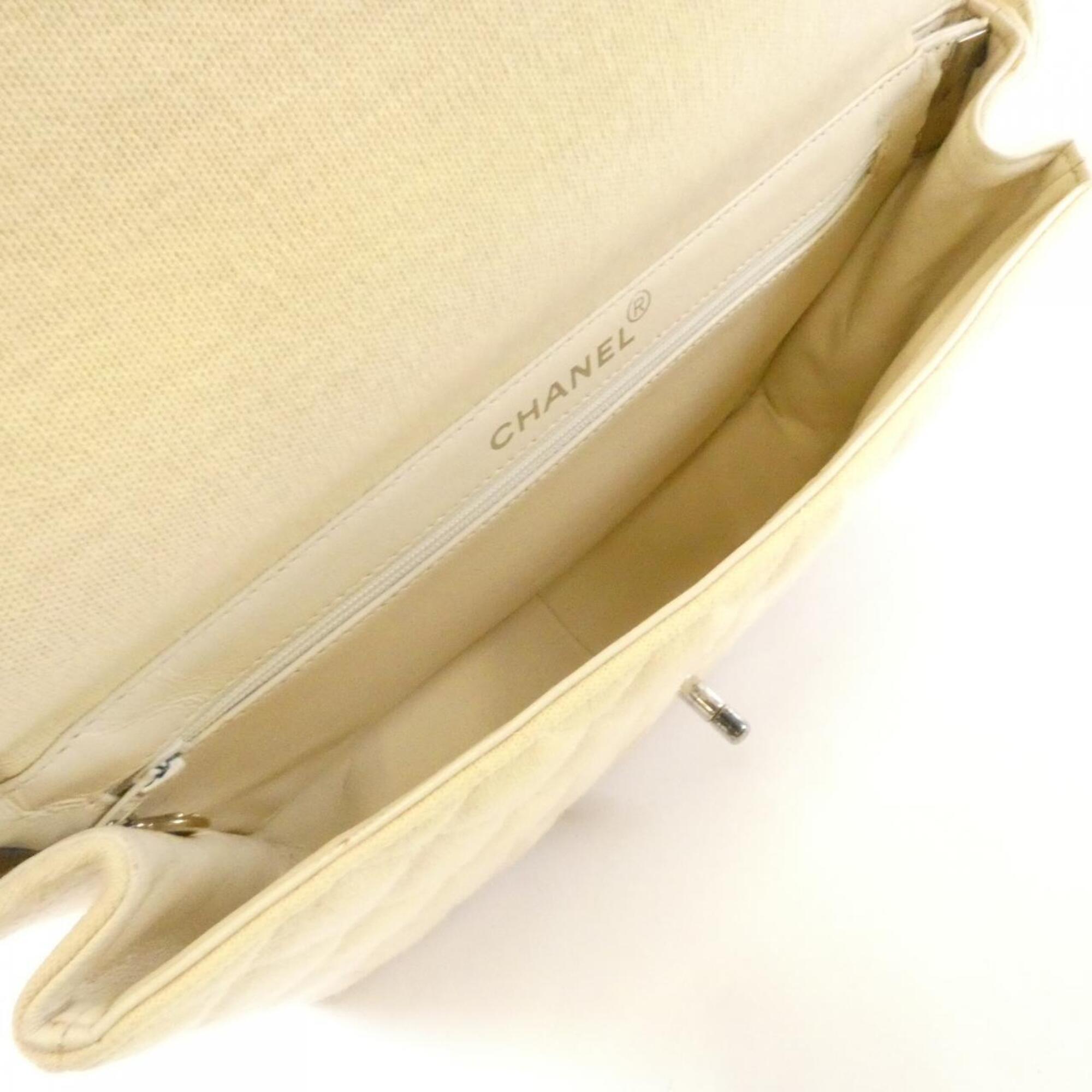 Chanel Ivory Canvas Handbag (Pre-Owned)
