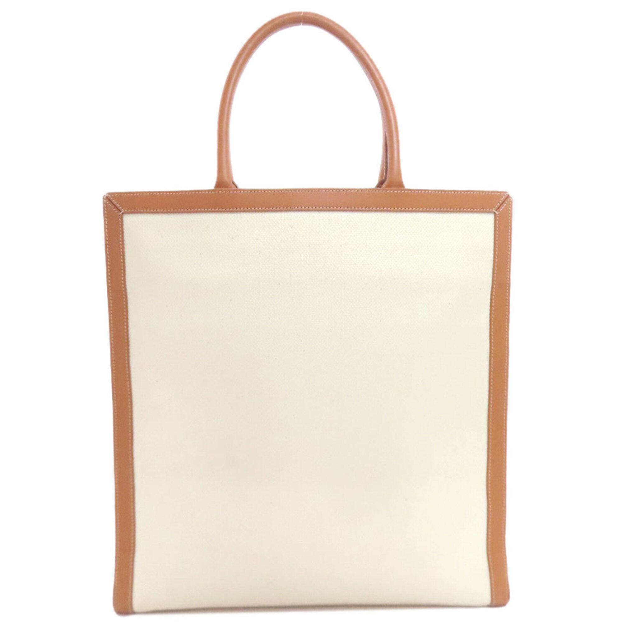 Celine Brown White Canvas Tote Bag (Pre-Owned)