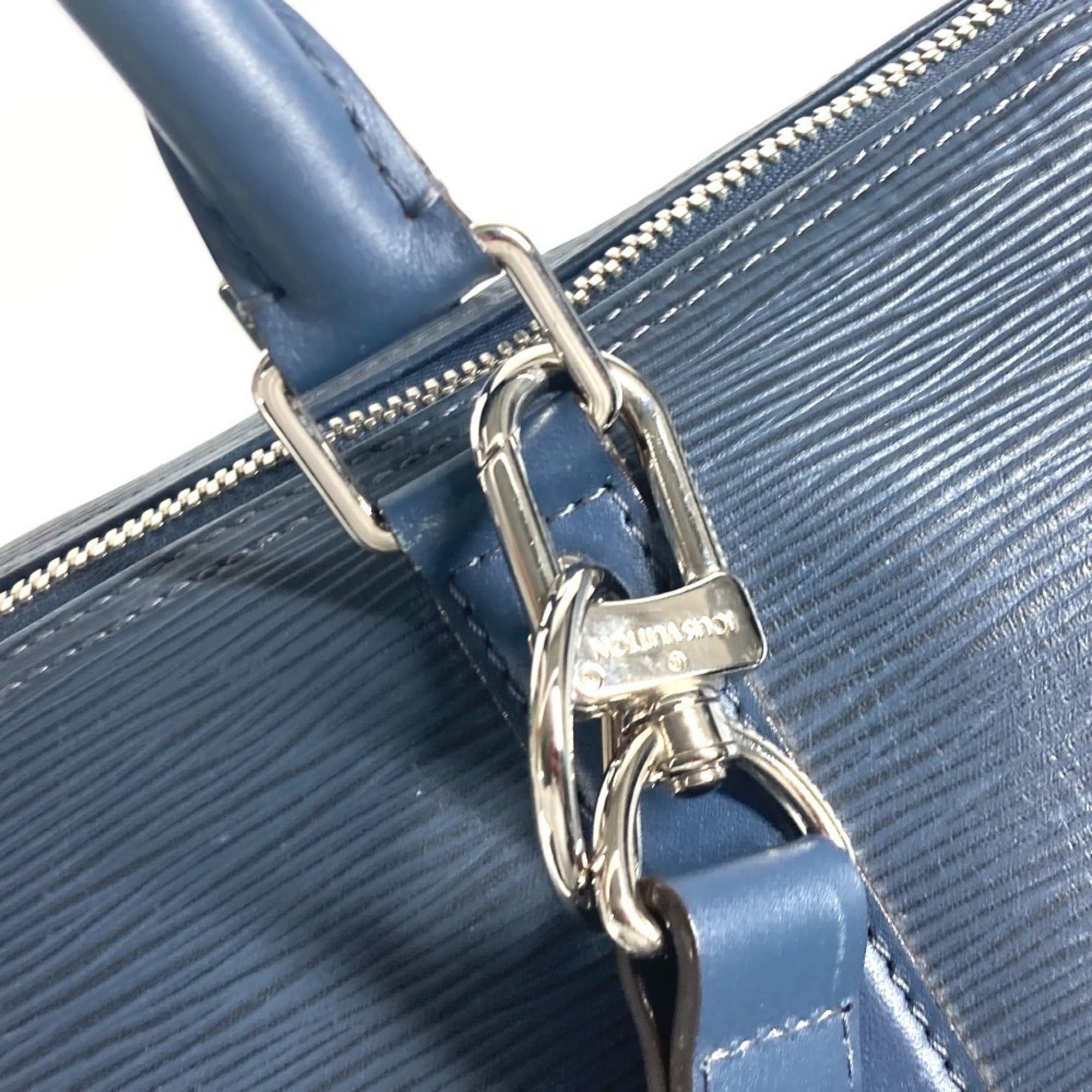 Louis Vuitton Navy Blue Epi Leather Boston Bag Handbag Shoulder Bag (Pre-Owned)
