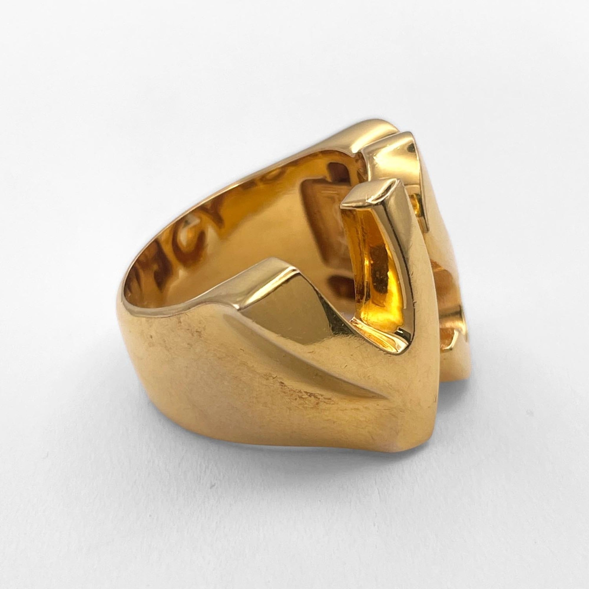 Yves Saint Laurent Gold Metal Band Ring (Pre-Owned)