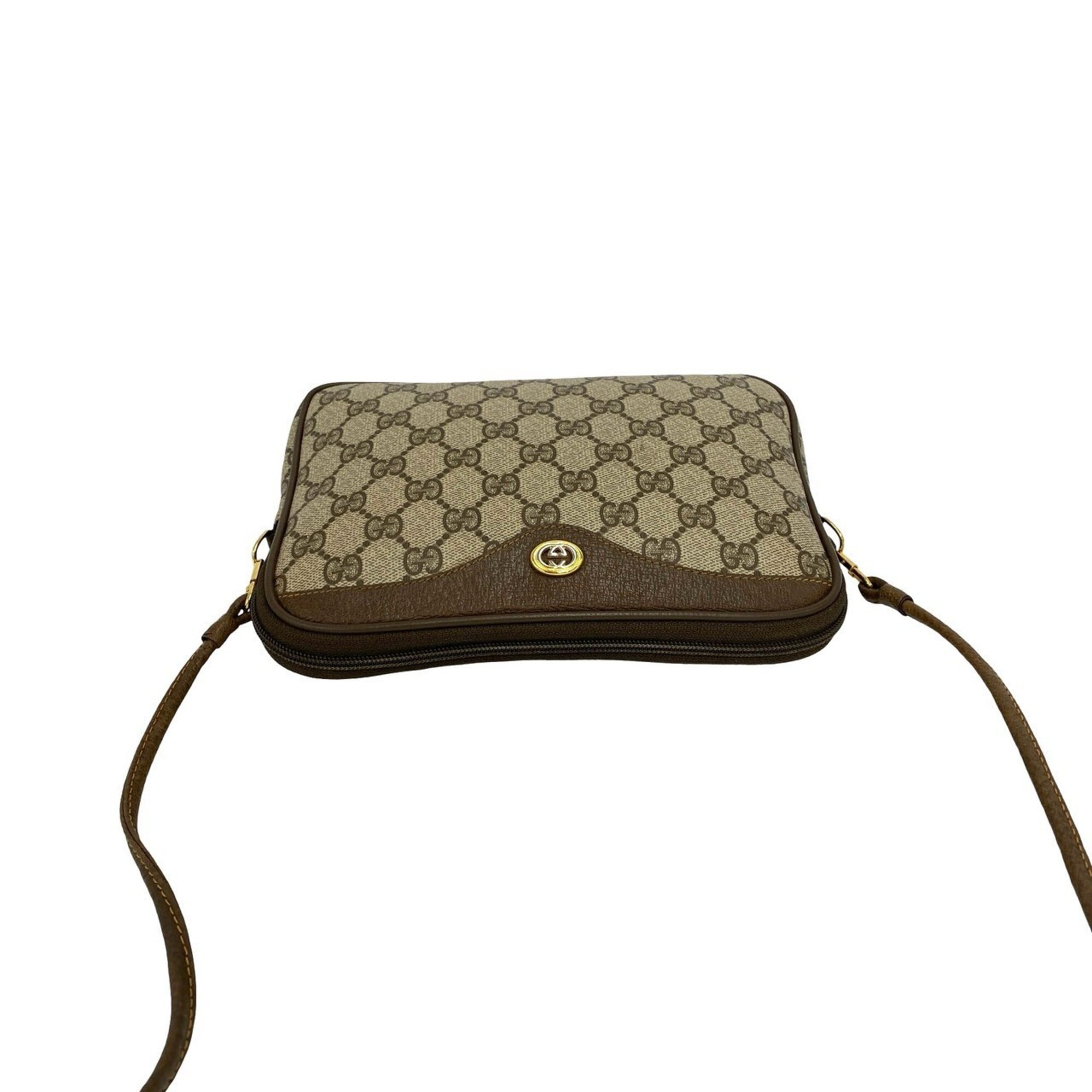 Gucci Brown Leather Pvc Pochette Shoulder Bag (Pre-Owned)