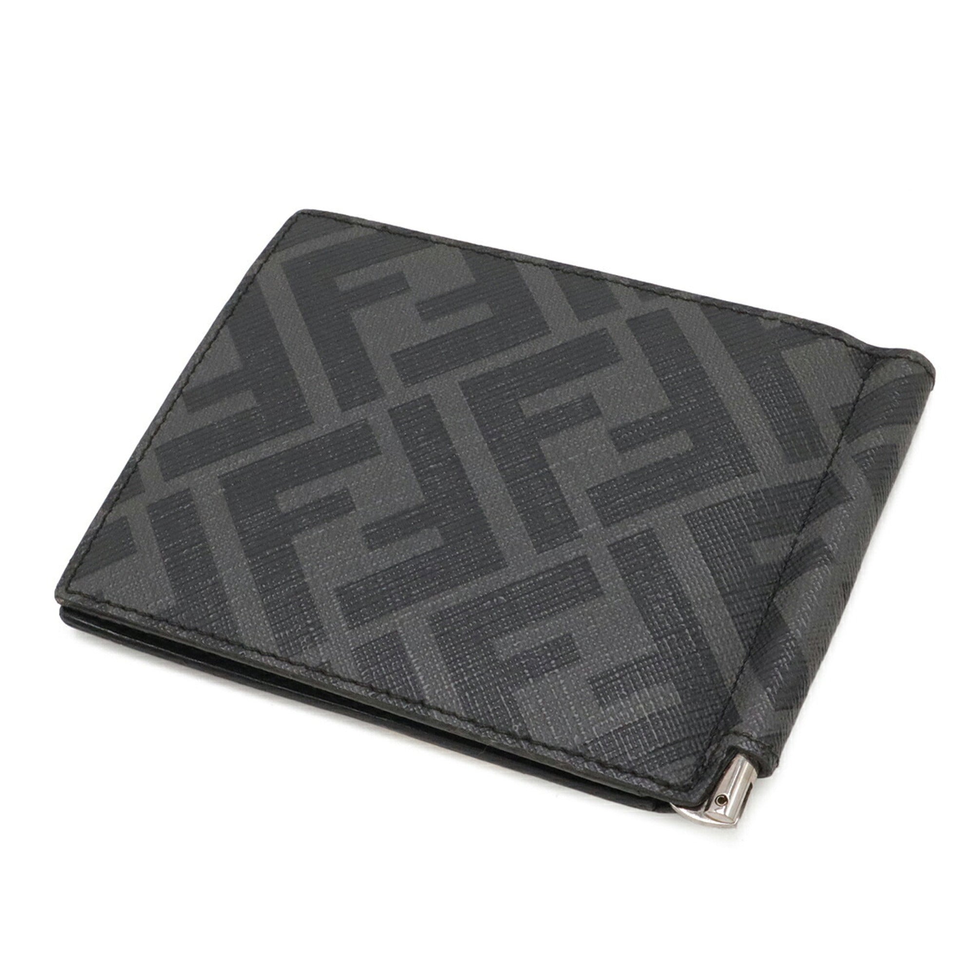 Fendi Black Gray Yellow Canvas Wallet (Bi-Fold) (Pre-Owned)