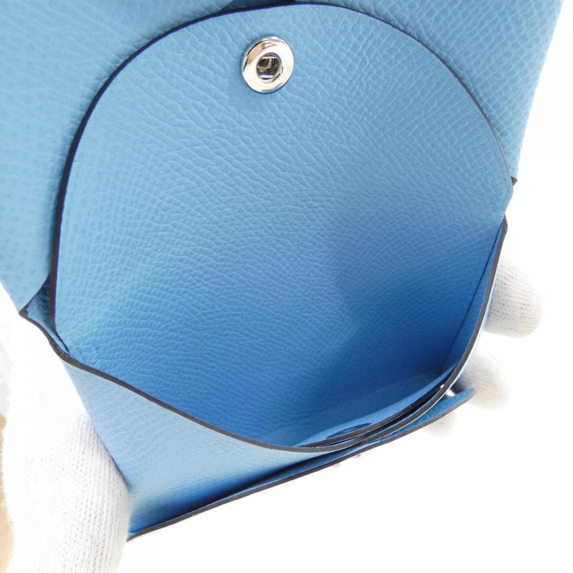 Hermes Blue Celeste Epsom Leather Coin Purse/Coin Case (Pre-Owned)