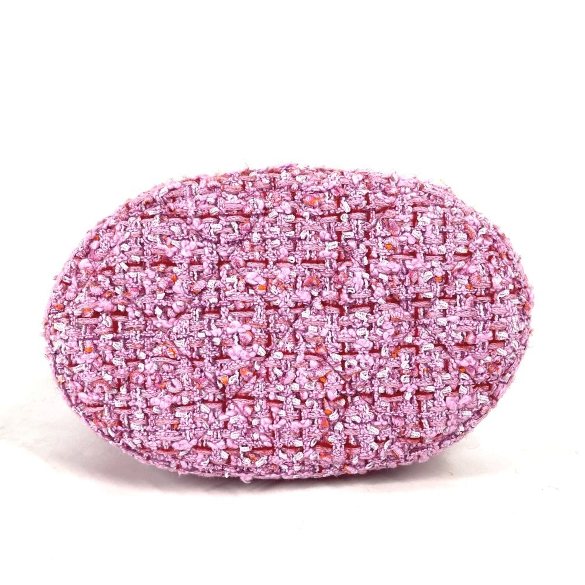 Chanel Pink Tweed Handbag Pochette Shoulder Bag (Pre-Owned)