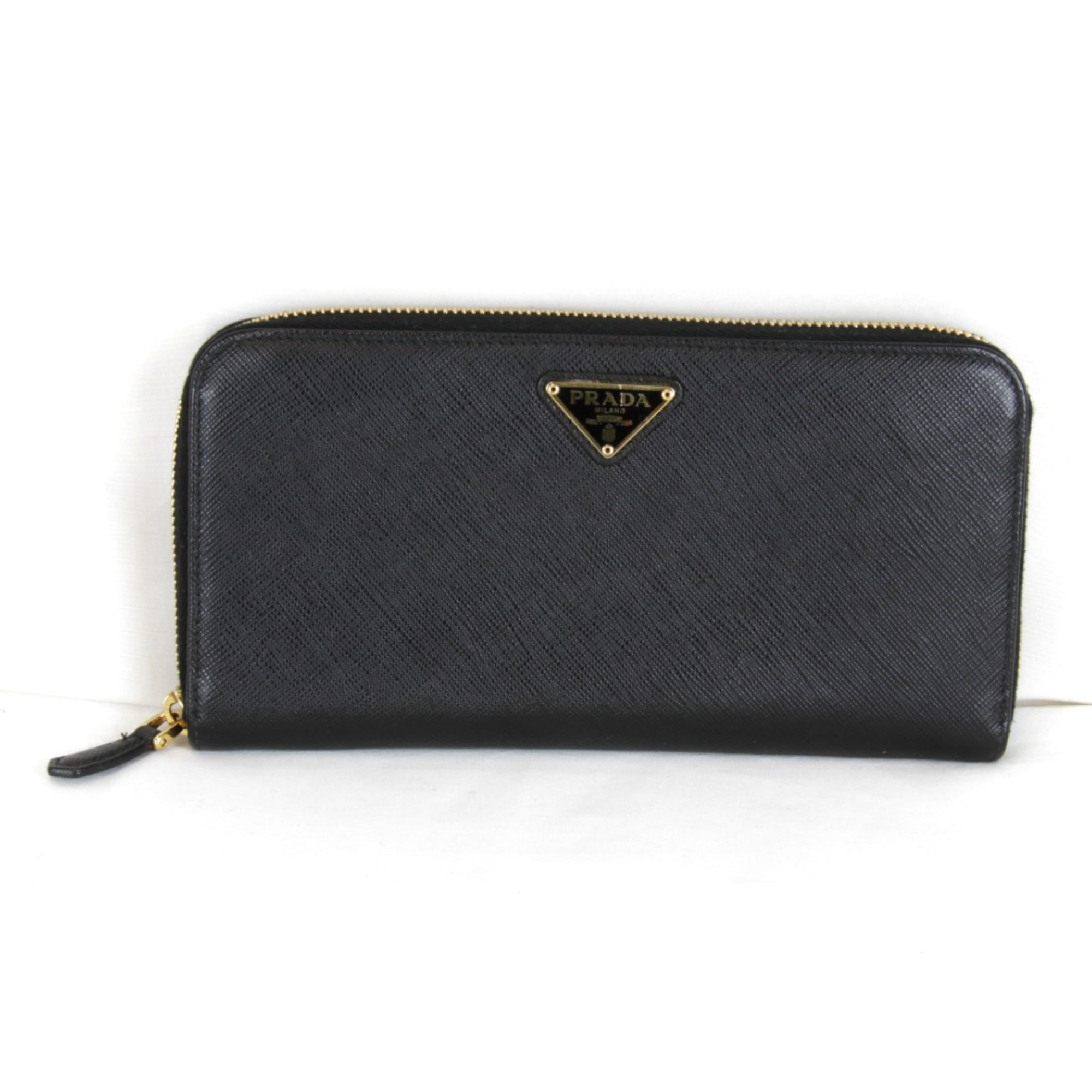 Prada Black Leather Long Wallet (Bi-Fold) (Pre-Owned)