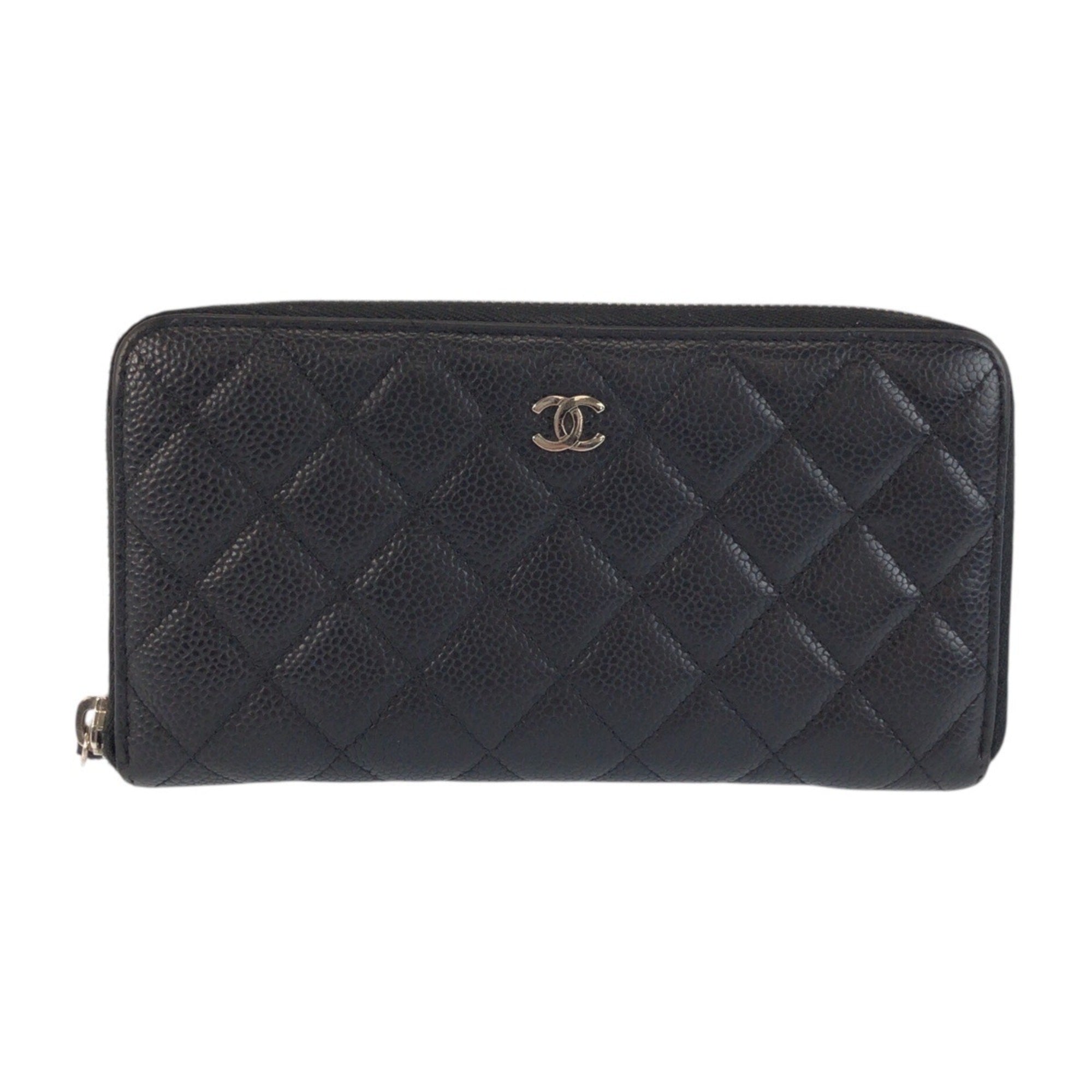 Chanel Black Leather Coin Purse/Coin Case (Pre-Owned)