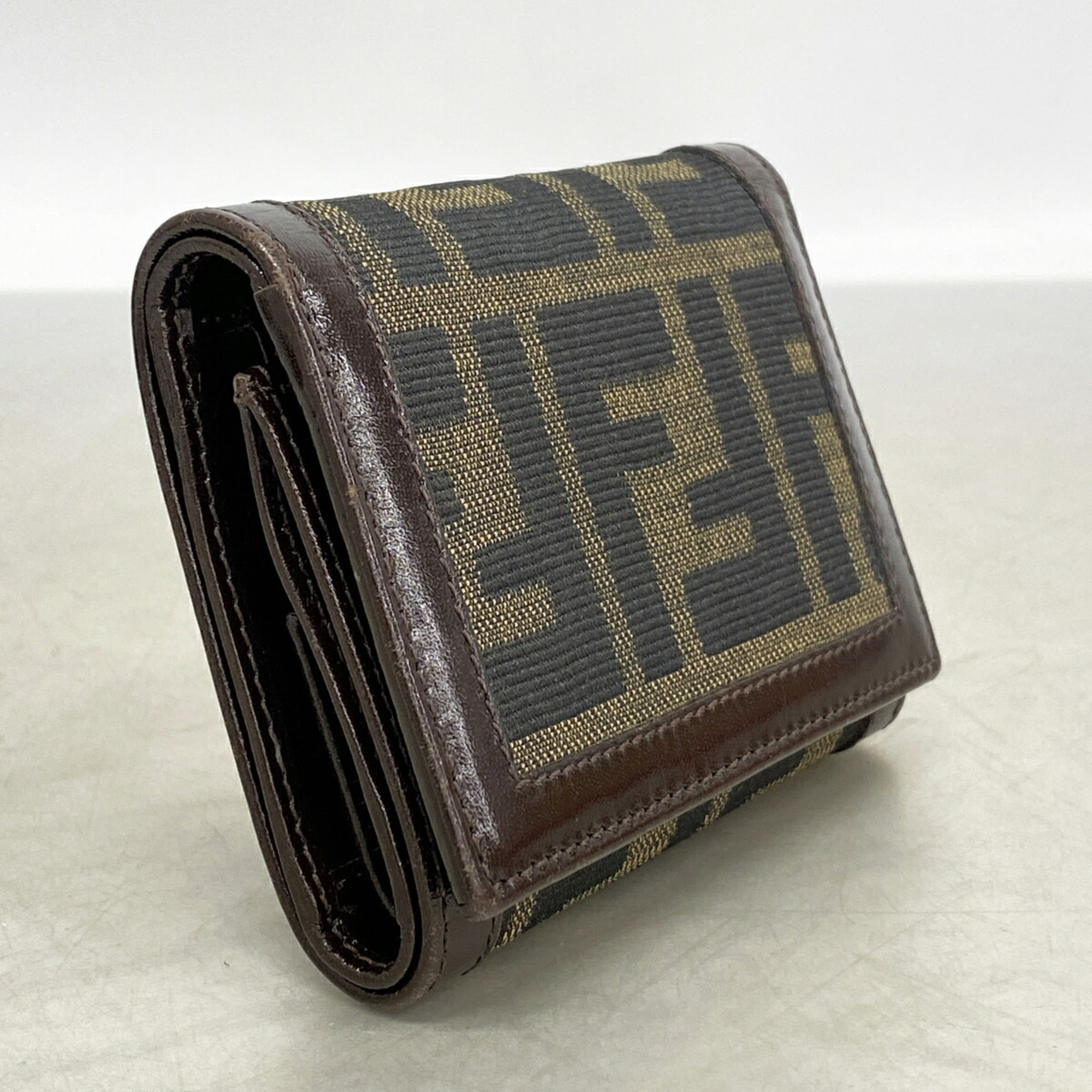 Fendi Brown Nylon Canvas Wallet (Tri-Fold) (Pre-Owned)