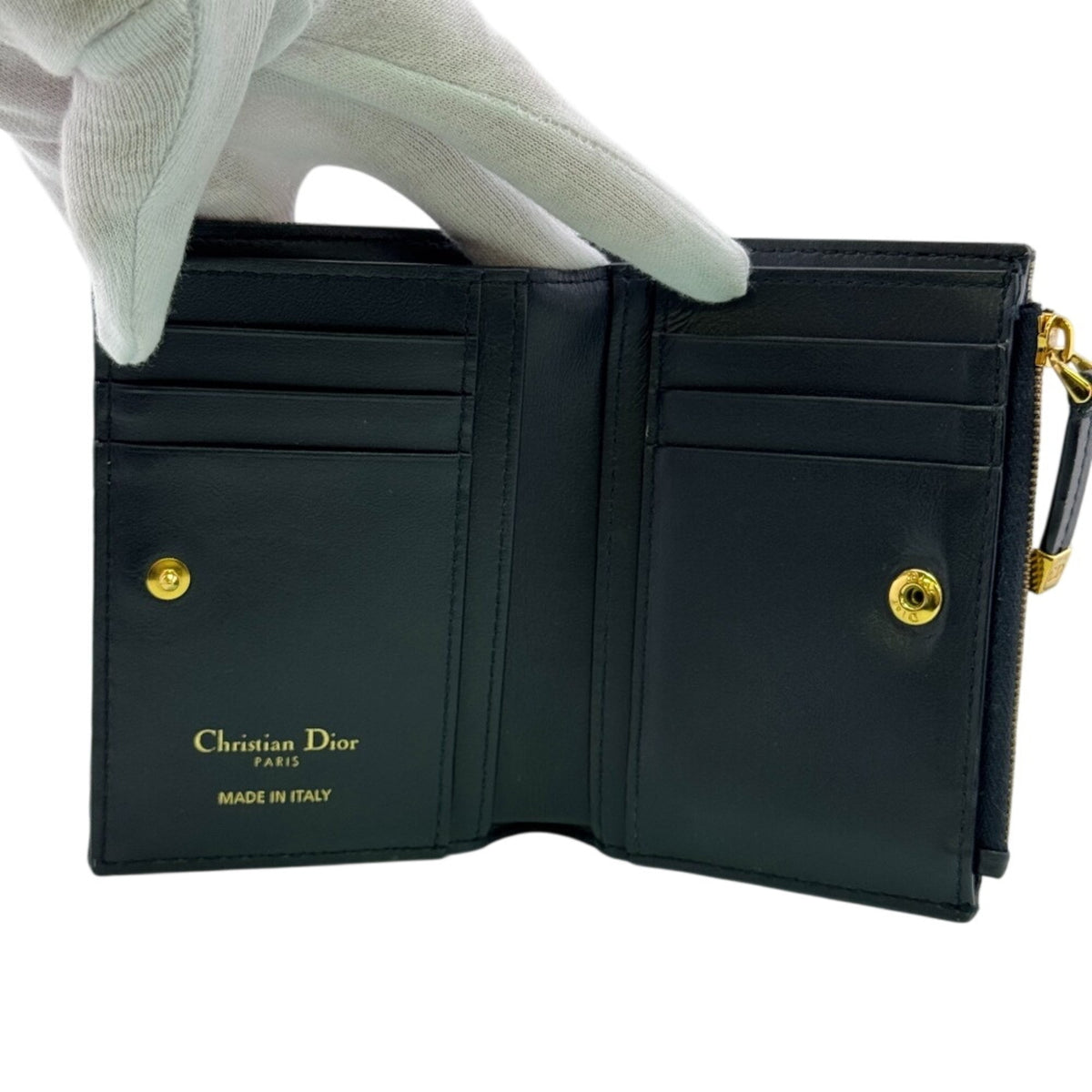 Christian Dior Navy Canvas Wallet (Bi-Fold) (Pre-Owned)