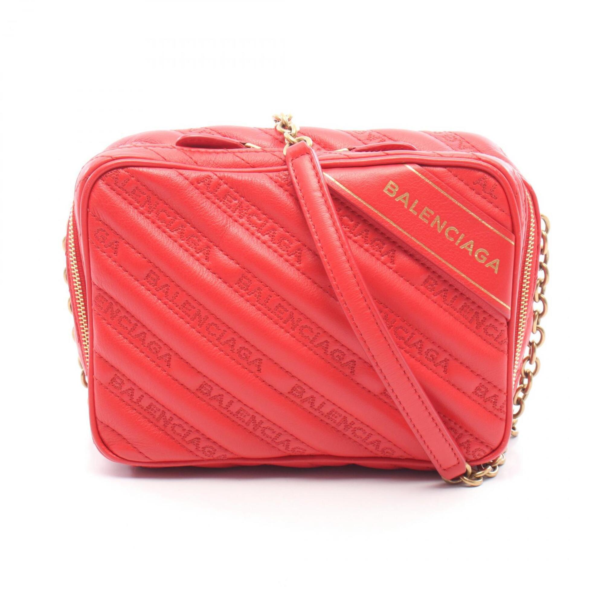 Balenciaga Red Color Leather Handbag Shoulder Bag (Pre-Owned)