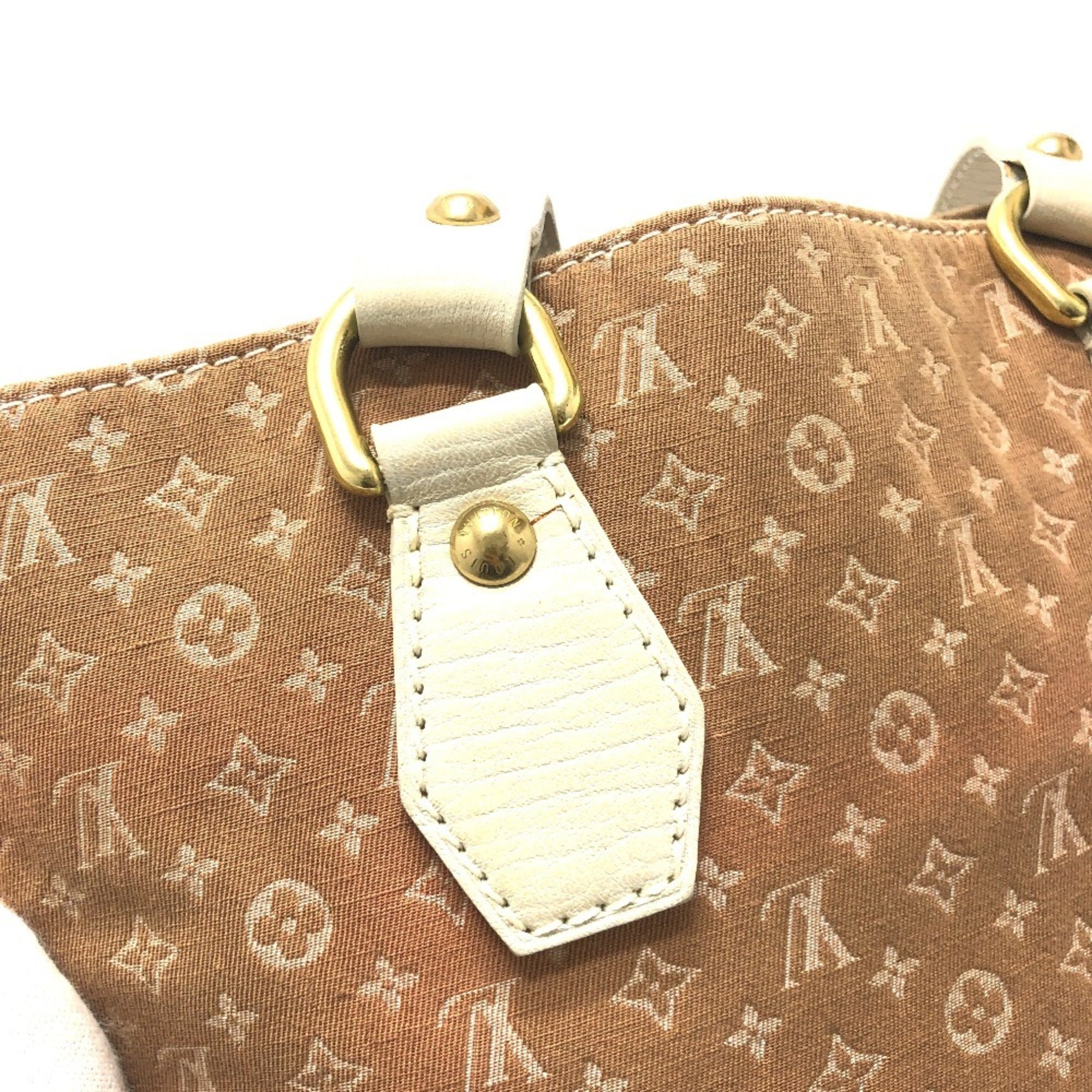 Louis Vuitton Beige Canvas Leather Shoulder Bag Tote Bag (Pre-Owned)