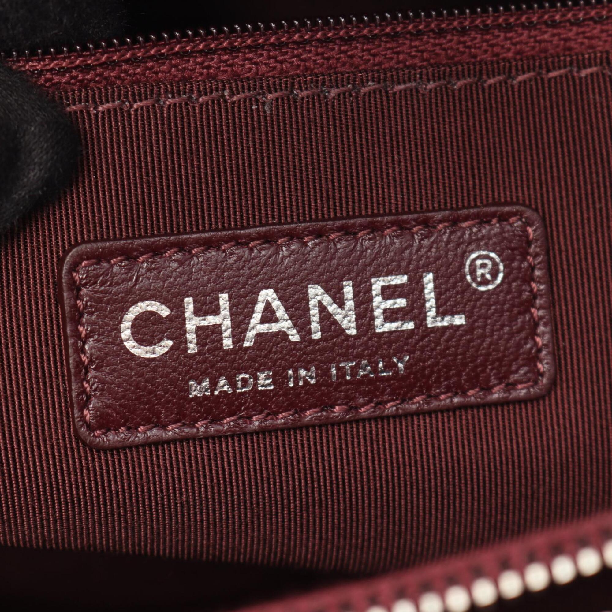 Chanel Bordeaux Leather Handbag Tote Bag (Pre-Owned)