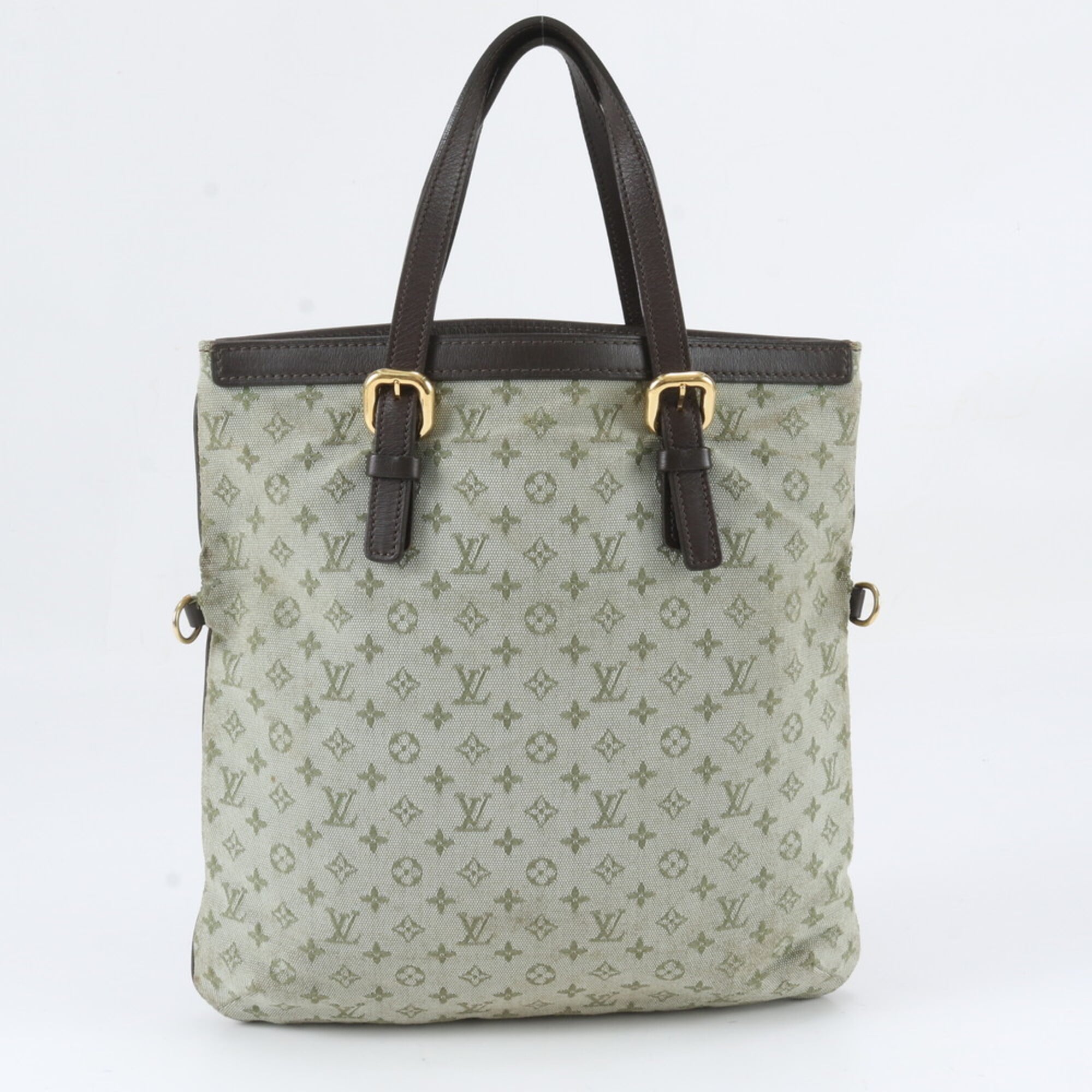 Louis Vuitton Khaki Monogram Leather Canvas Handbag Tote Bag (Pre-Owned)