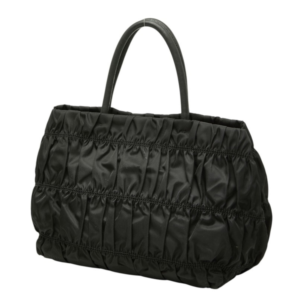 Prada Black Nylon Leather Handbag (Pre-Owned)