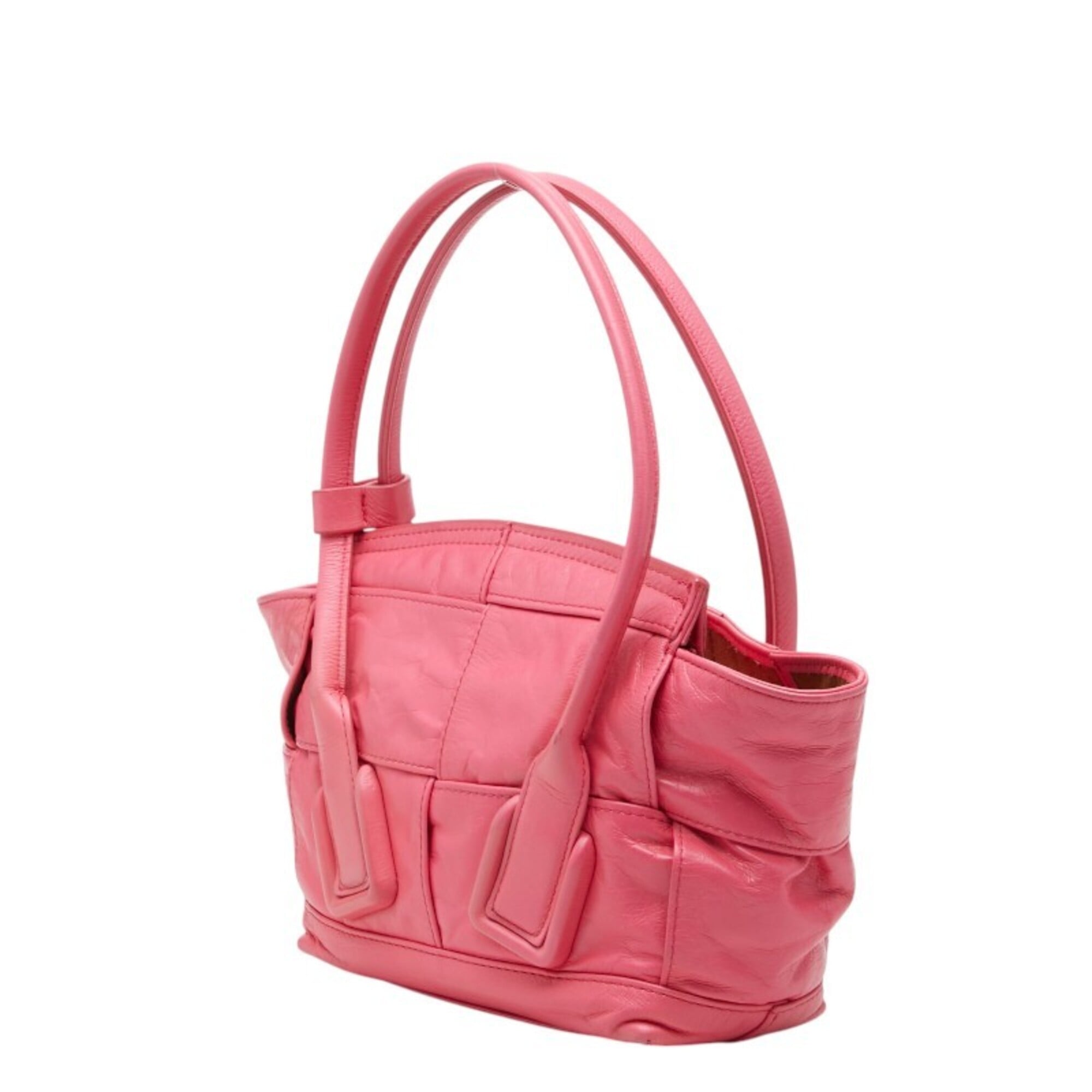 Bottega Veneta Pink Leather Handbag Shoulder Bag (Pre-Owned)
