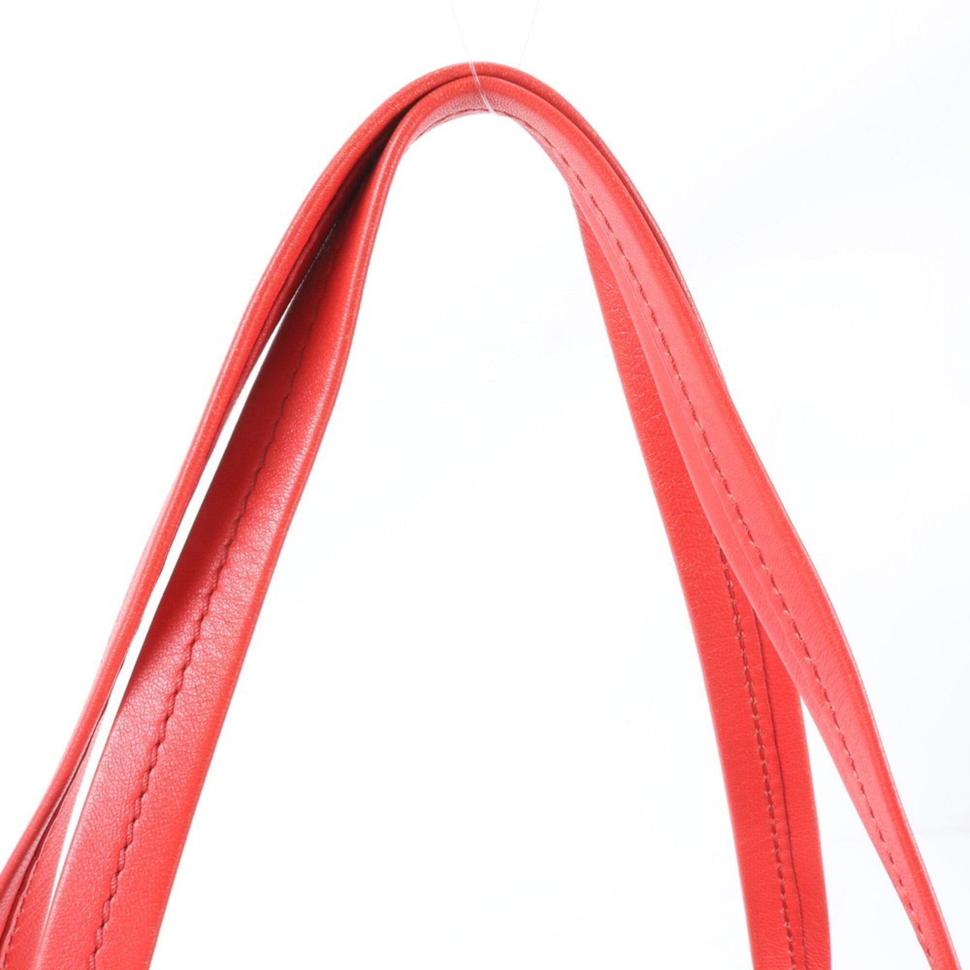 Celine Gold Red Color Leather Handbag Tote Bag (Pre-Owned)