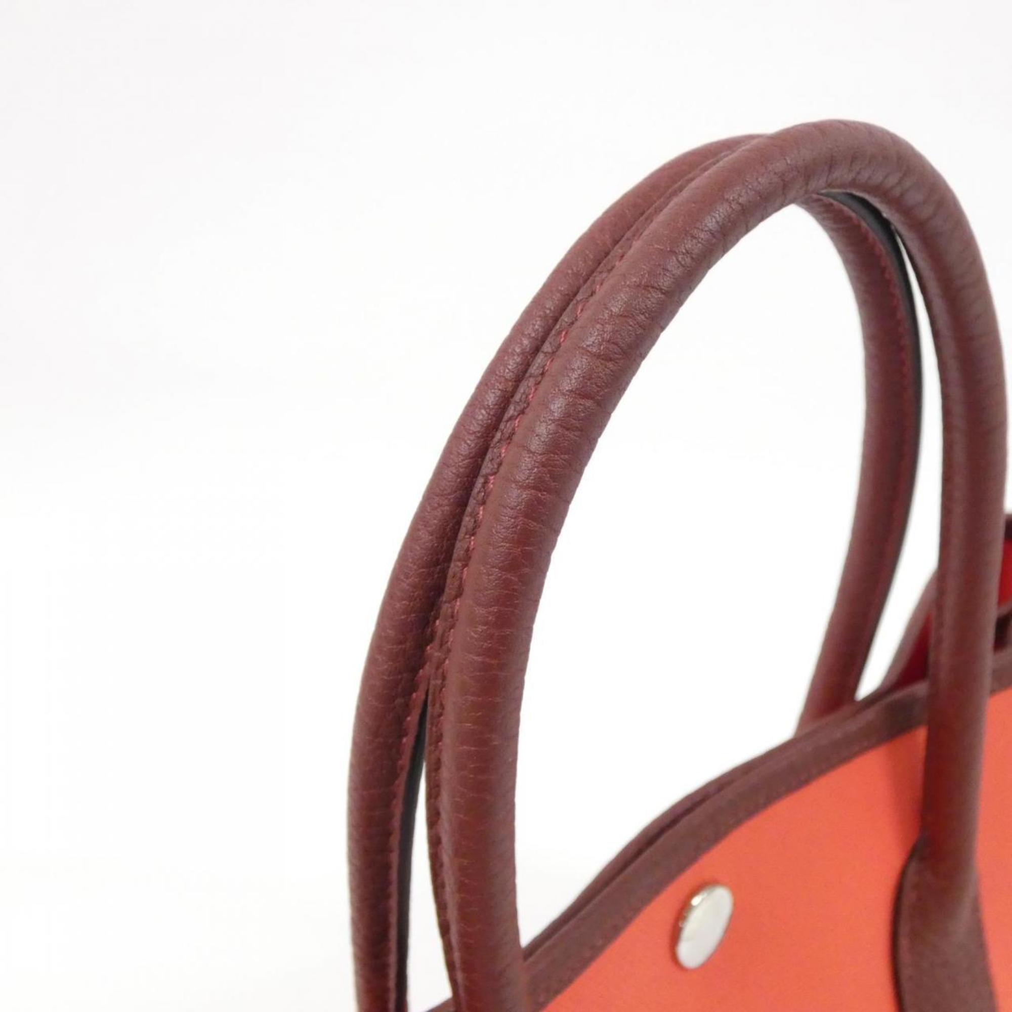 Hermes Rouge H Leather Handbag (Pre-Owned)