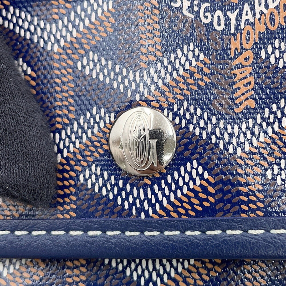 Goyard Blue Navy Pvc Leather Handbag Tote Bag (Pre-Owned)