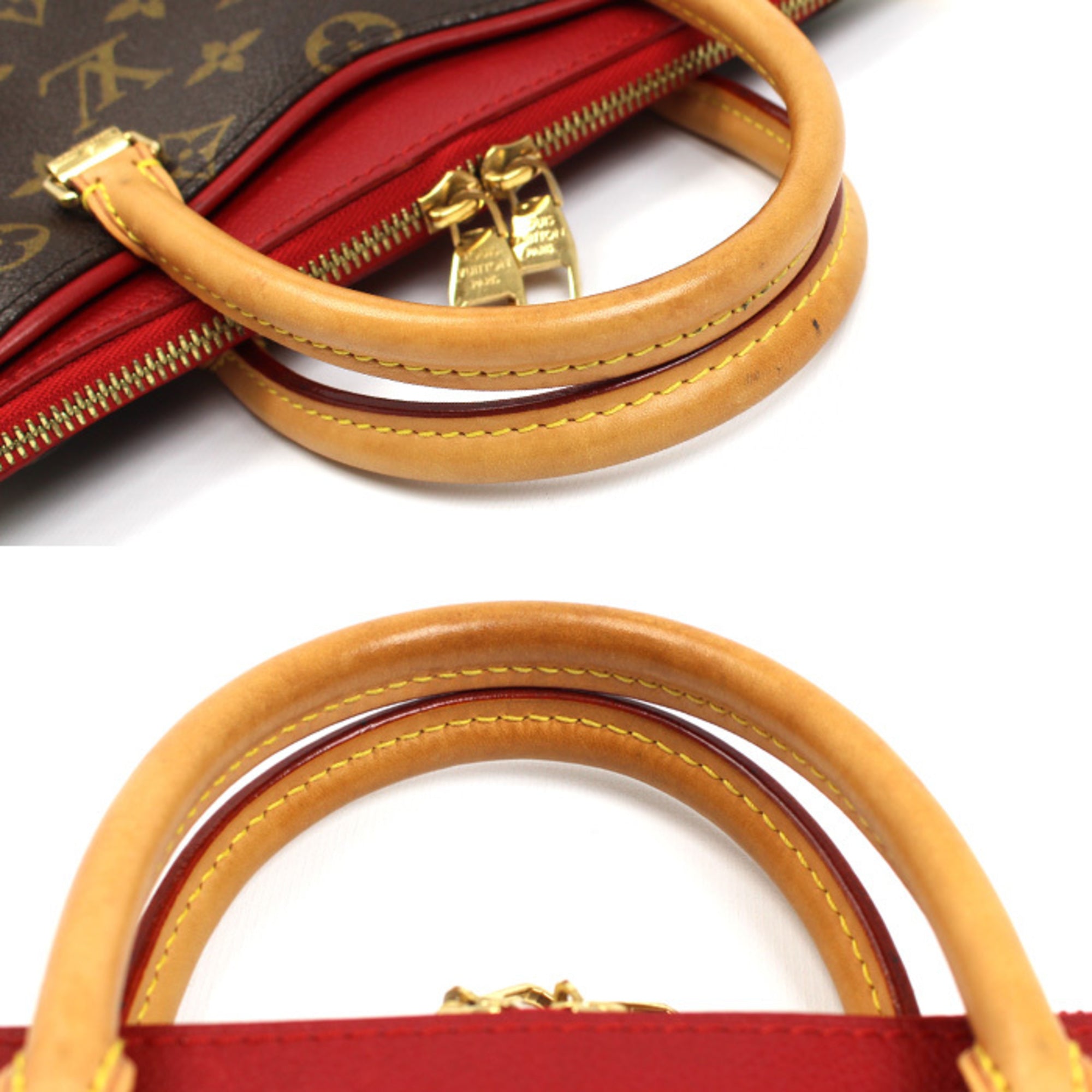 Louis Vuitton Brown Red Color Monogram Shoulder Bag (Pre-Owned)