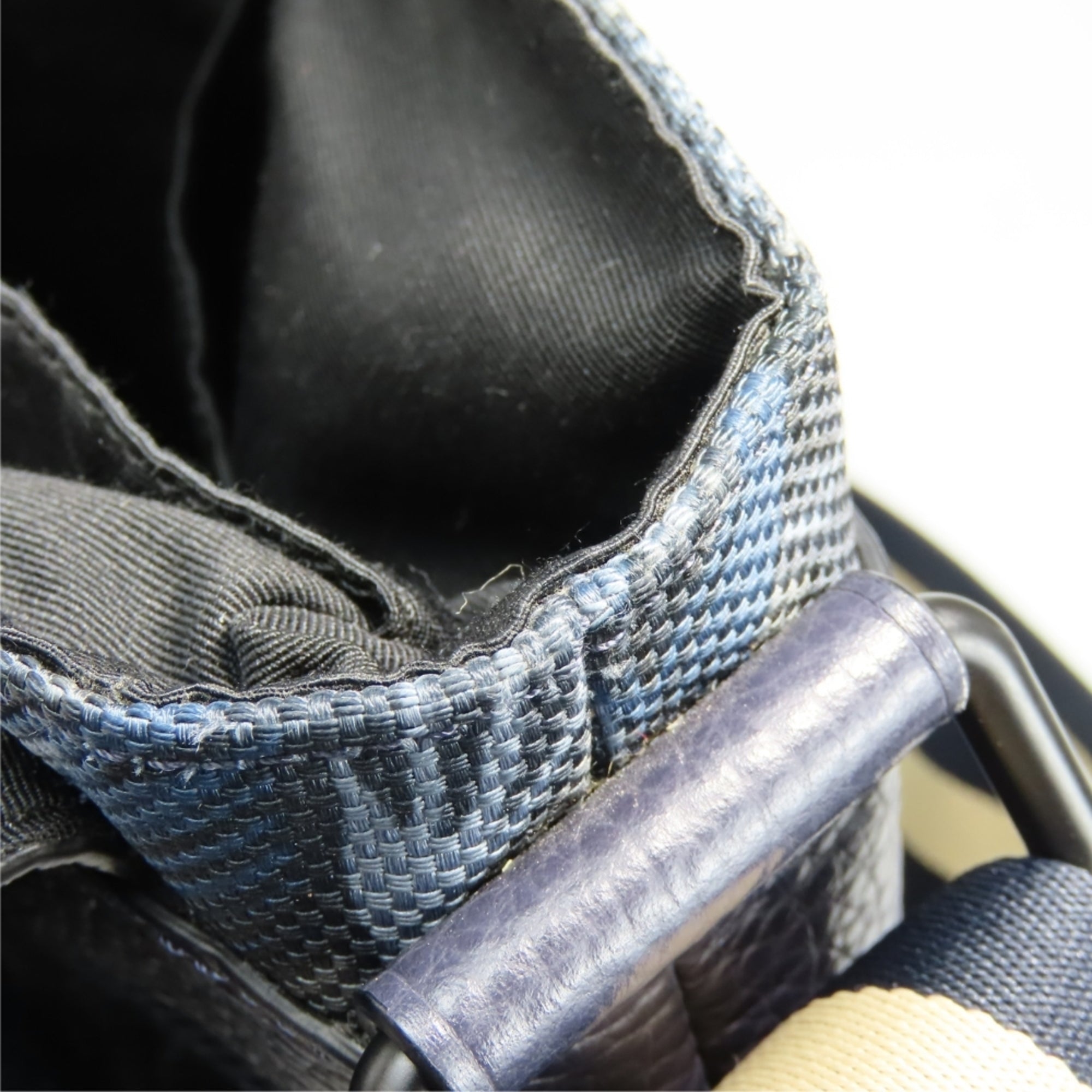 Coach Navy Canvas Leather Shoulder Bag (Pre-Owned)