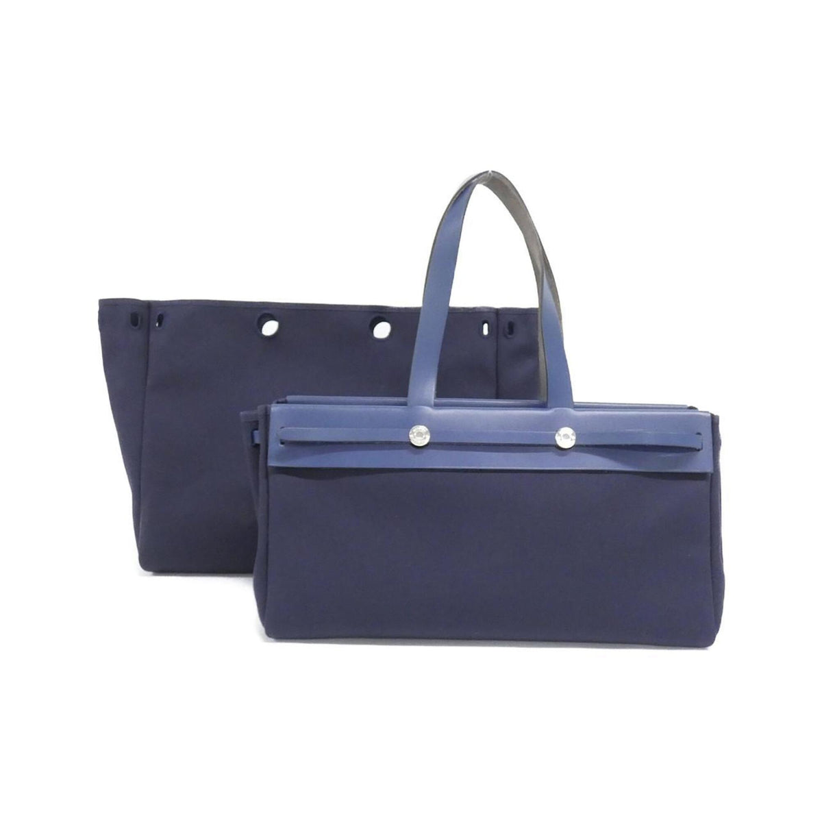 Hermes Blue Blue Royal Toile Officier Handbag (Pre-Owned)