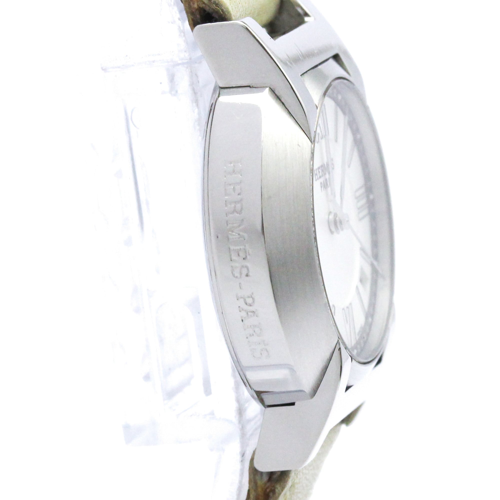Hermes Nomade Quartz Watch Stainless Steel And Leather Watch (Pre-Owned)