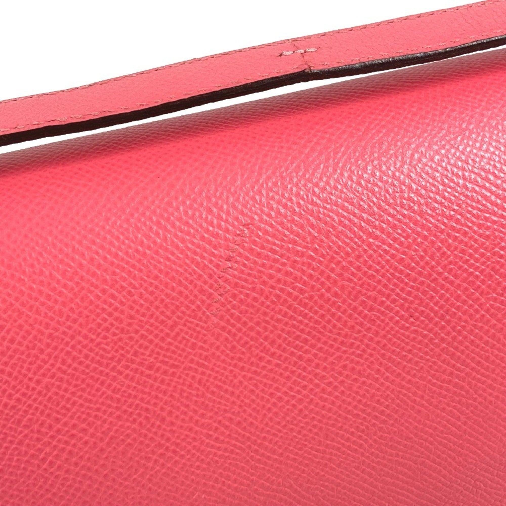 Hermes Pink Rose Azalee Epsom Leather Pochette Shoulder Bag (Pre-Owned)