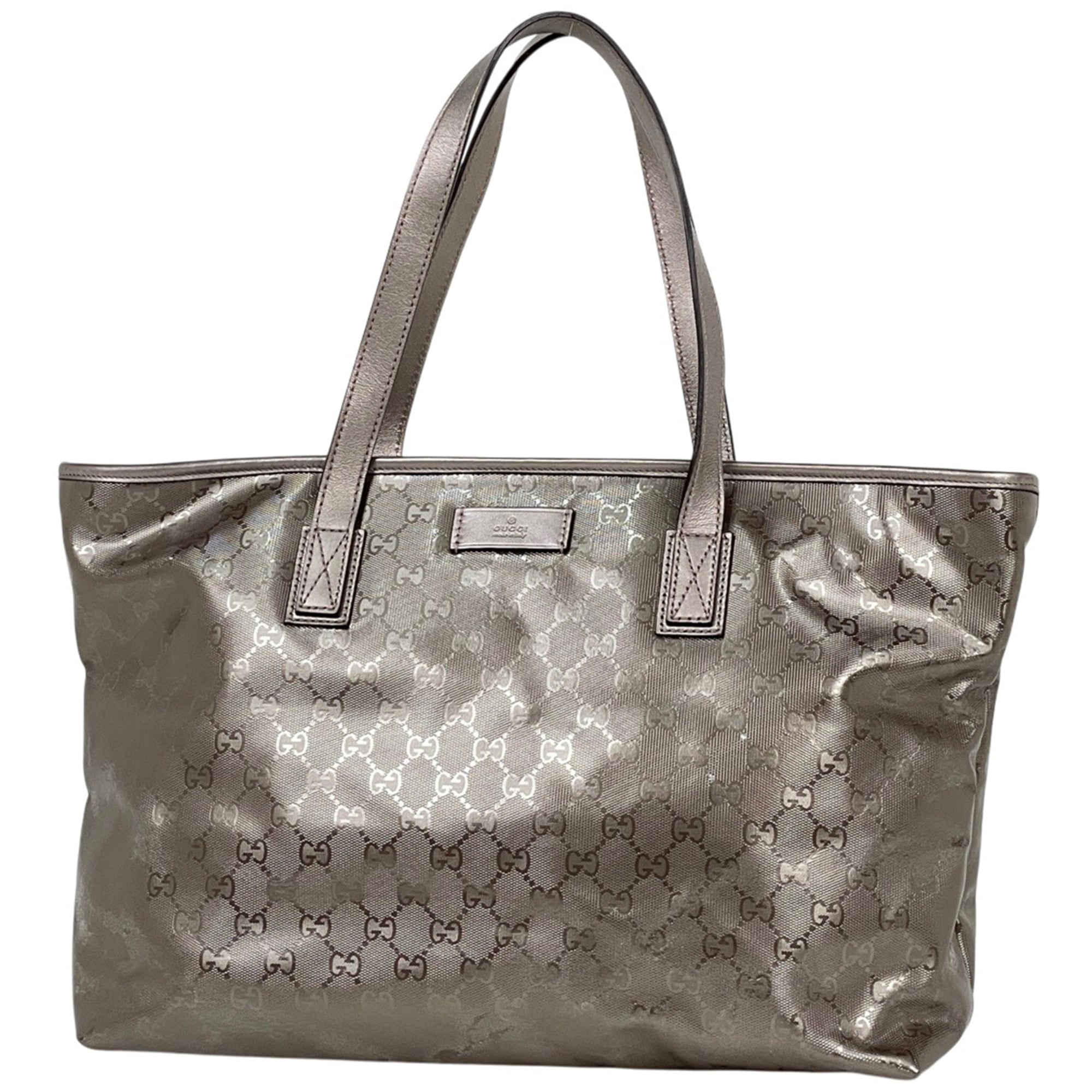Gucci Pink Coated Canvas Leather Tote Bag (Pre-Owned)