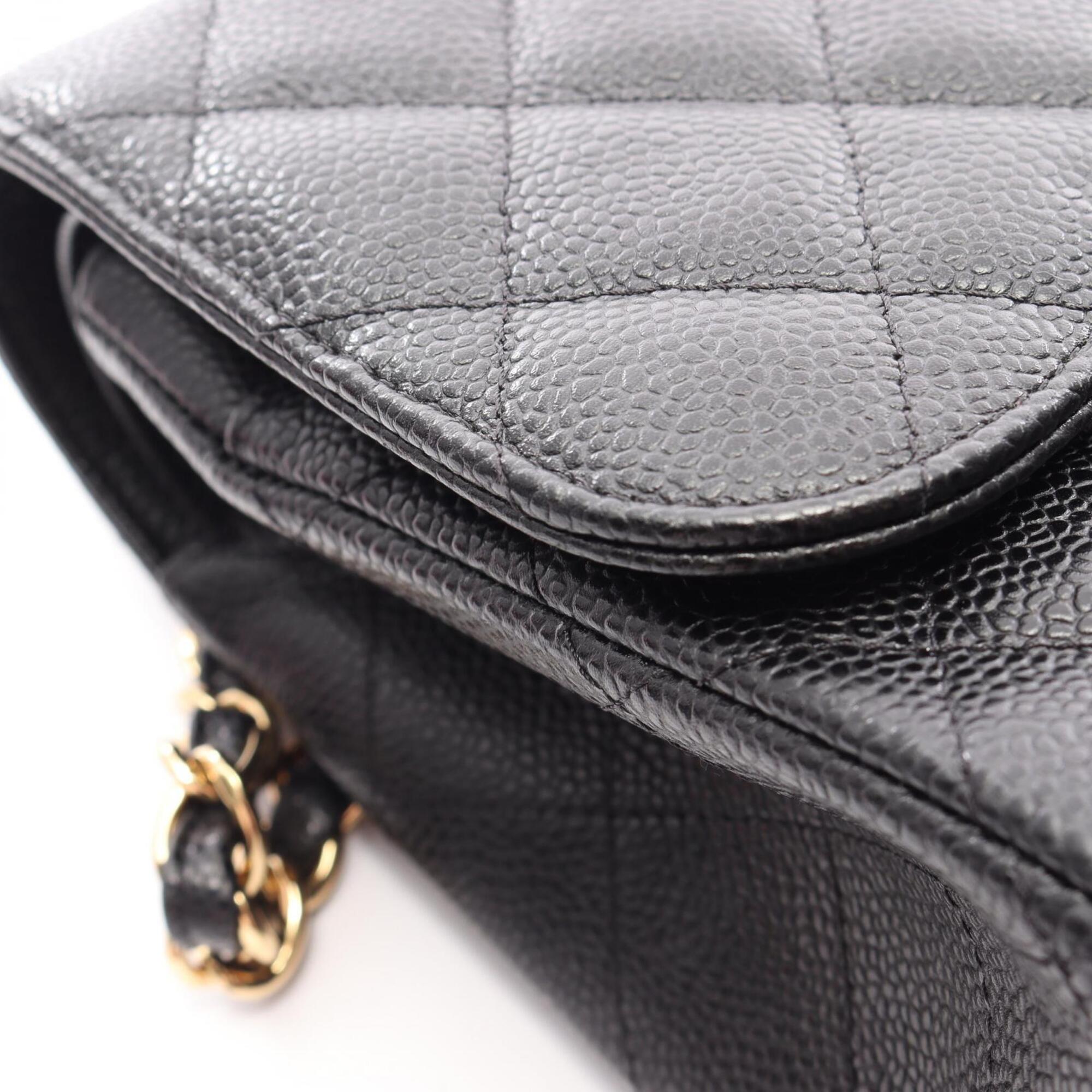 Chanel Black Grained Calfskin Handbag Shoulder Bag (Pre-Owned)