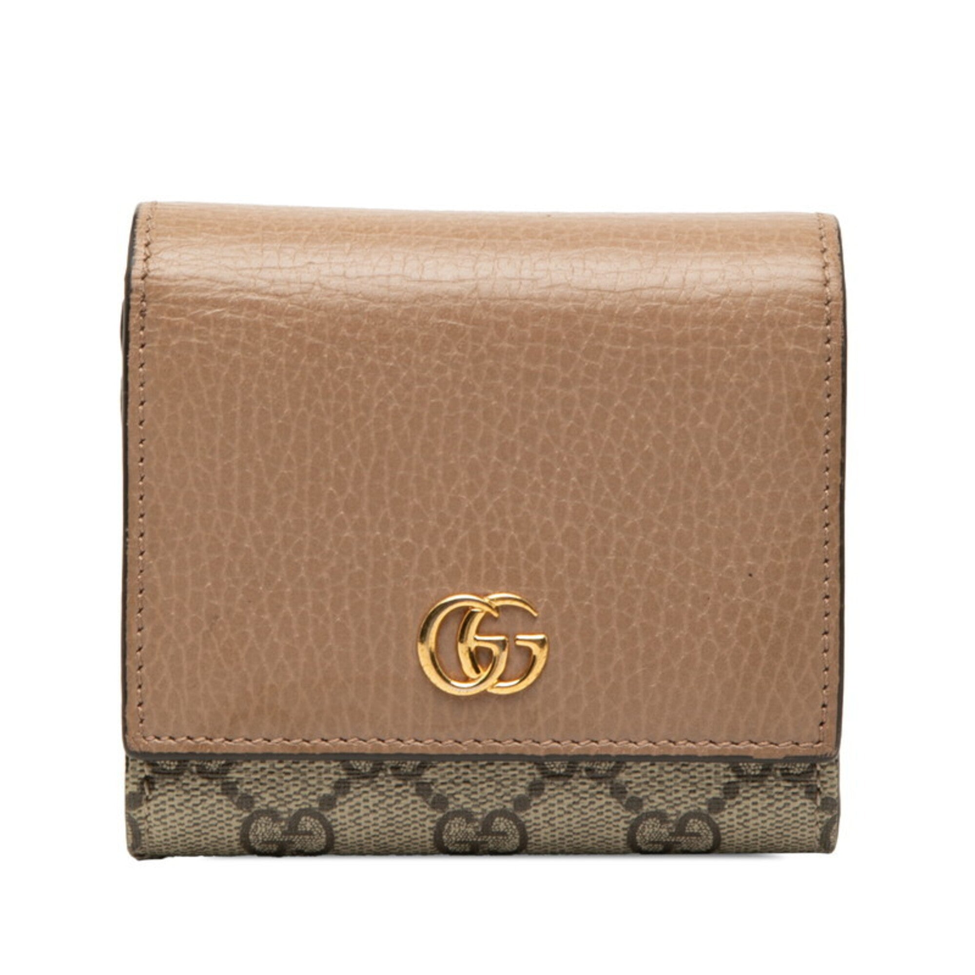Gucci Beige Brown Pvc Leather Wallet (Bi-Fold) (Pre-Owned)