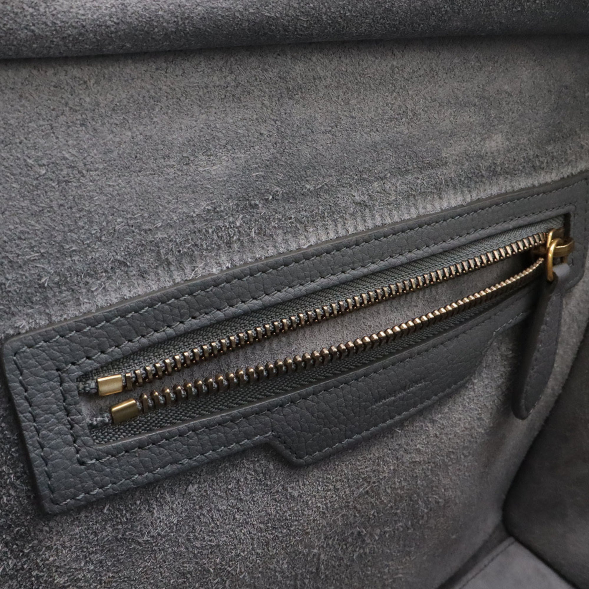 Celine Gray Leather Handbag Tote Bag (Pre-Owned)