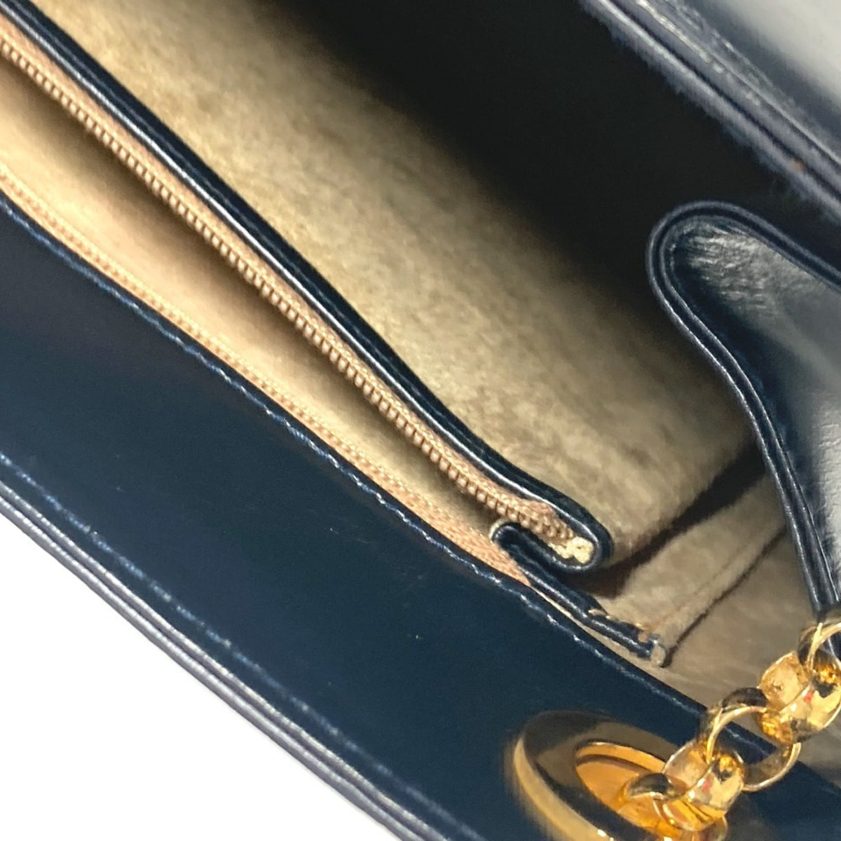 Tiffany Navy Leather Shoulder Bag Tote Bag (Pre-Owned)