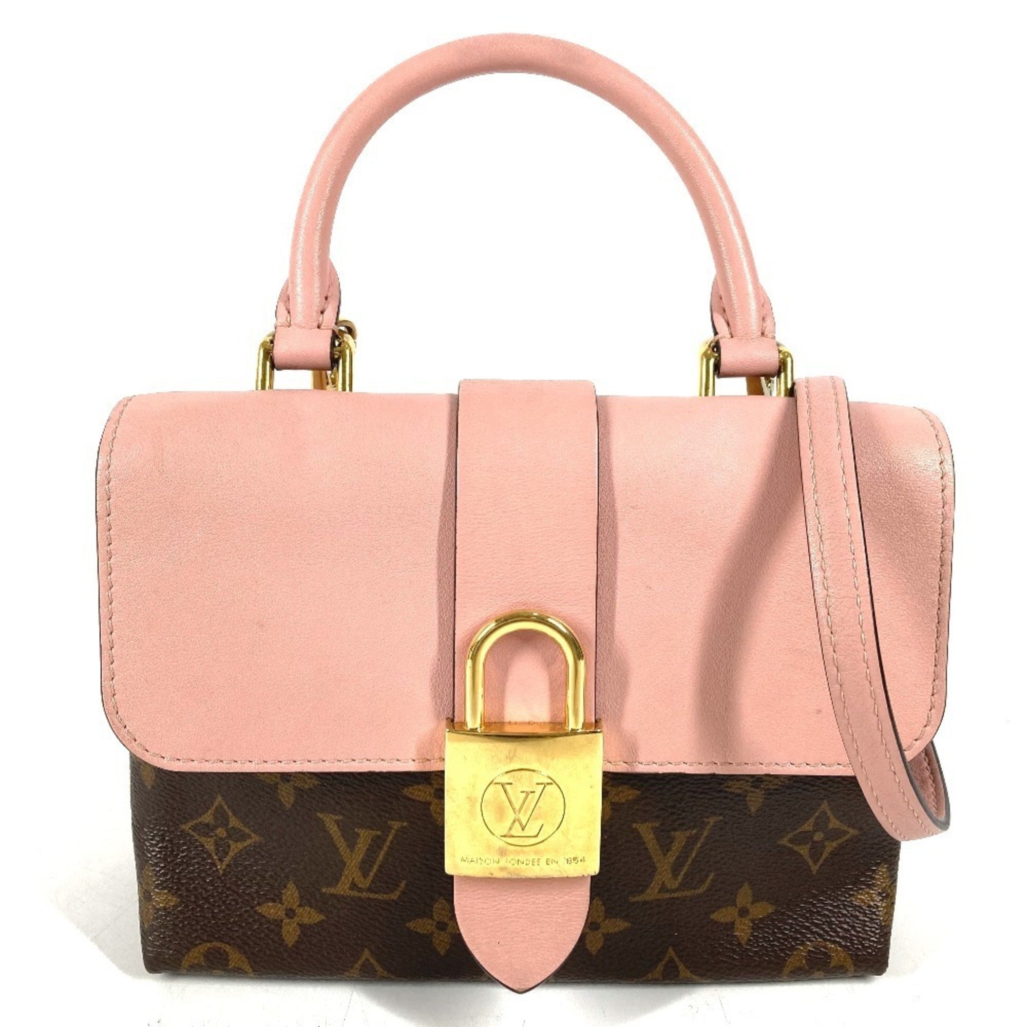 Louis Vuitton Monogram Brown Pink Rose Poudre Monogram Leather Handbag Shoulder Bag (Pre-Owned)