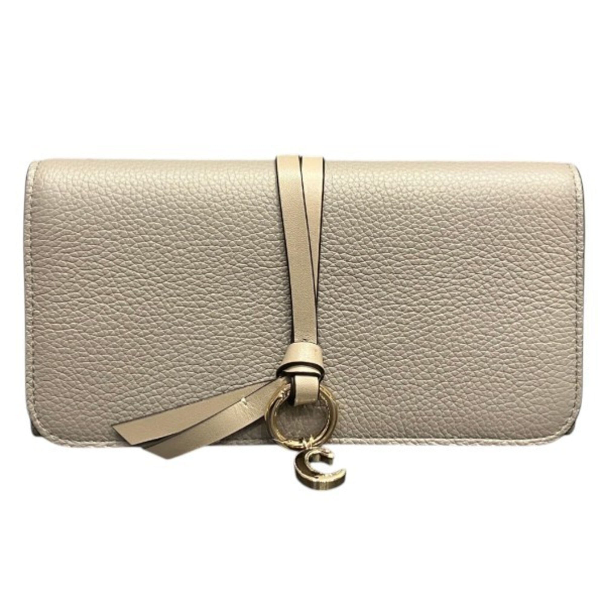 Chloé Grayish Leather Long Wallet (Bi-Fold) (Pre-Owned)