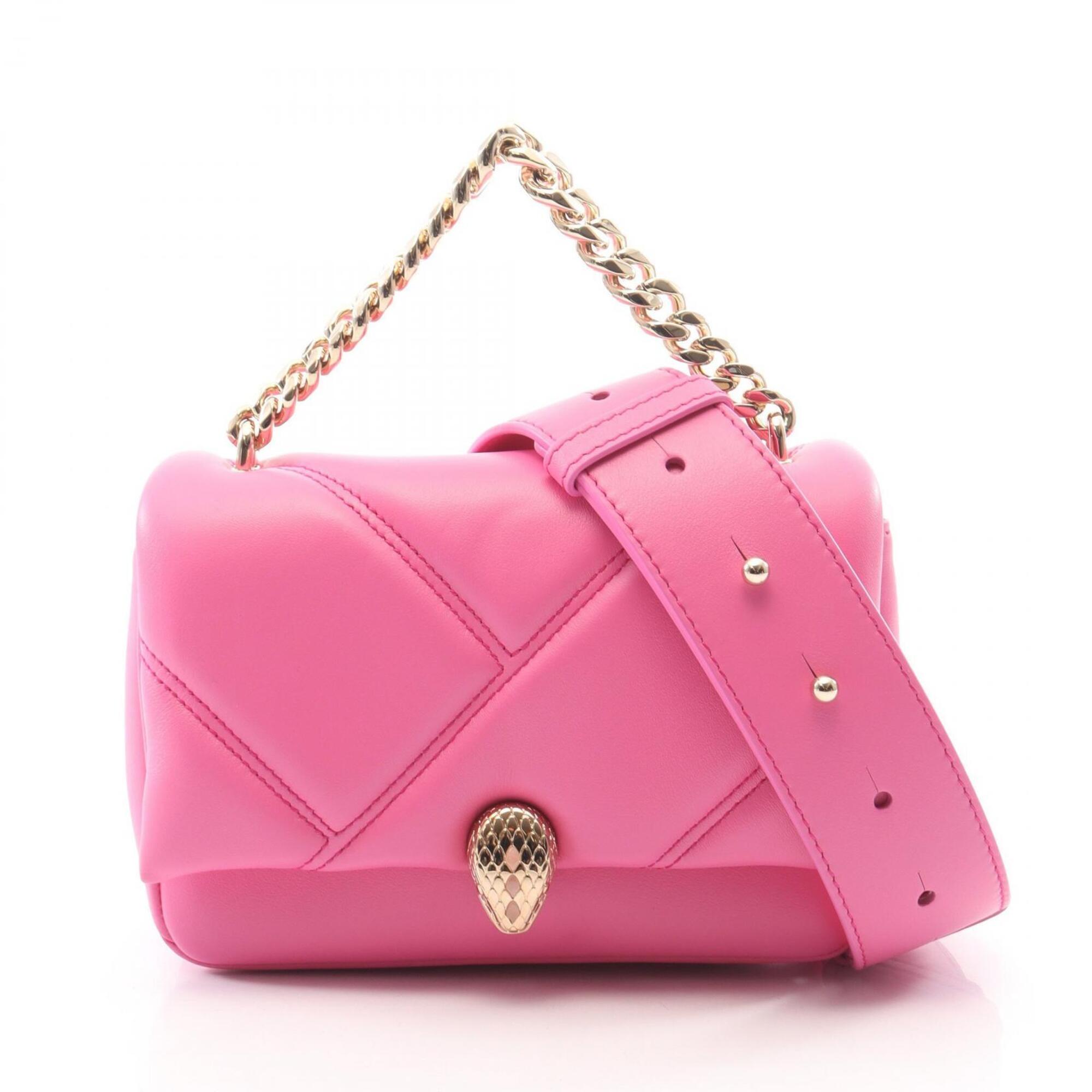 Bvlgari Pink Leather Handbag (Pre-Owned)