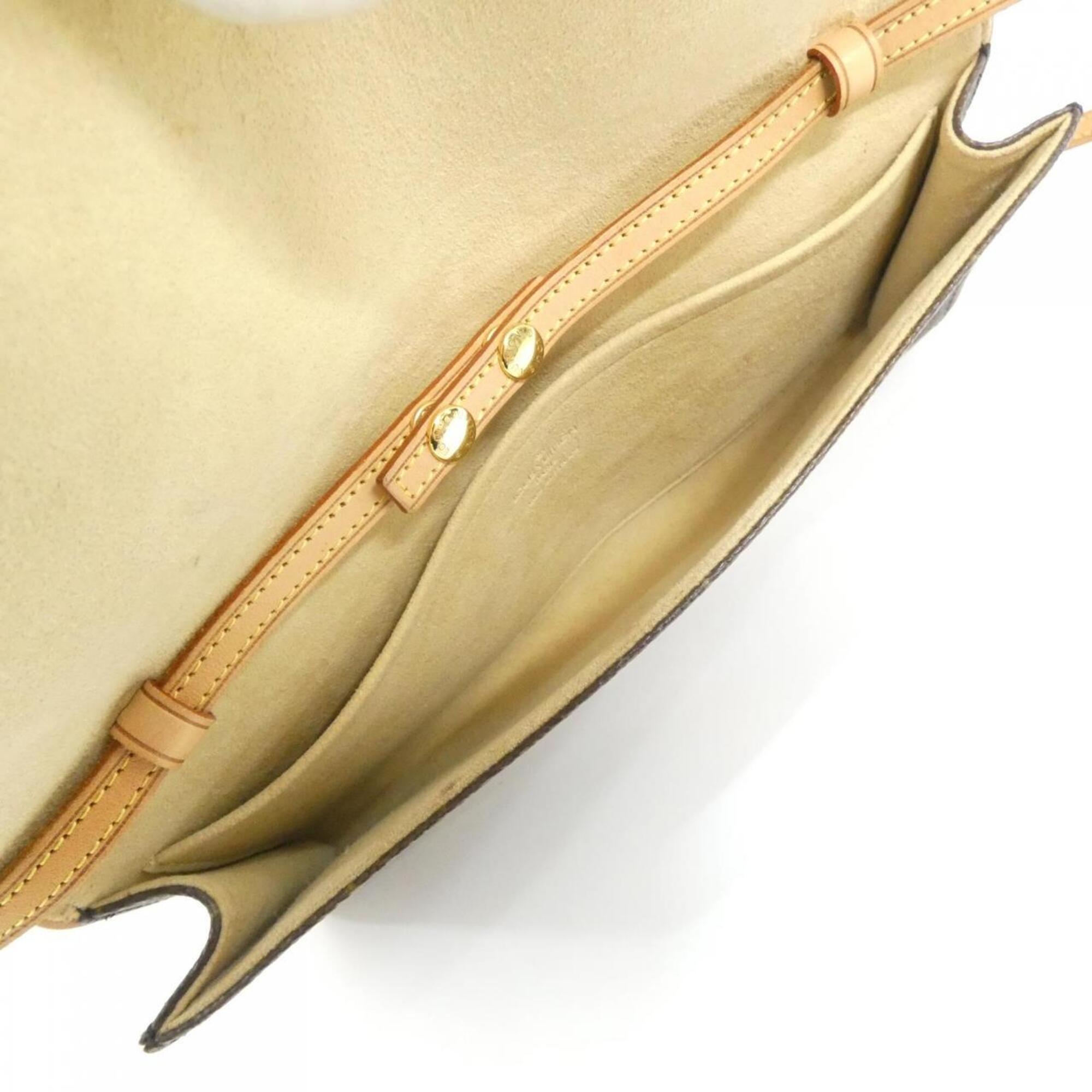 Louis Vuitton Marron Coated Canvas Pochette Shoulder Bag (Pre-Owned)