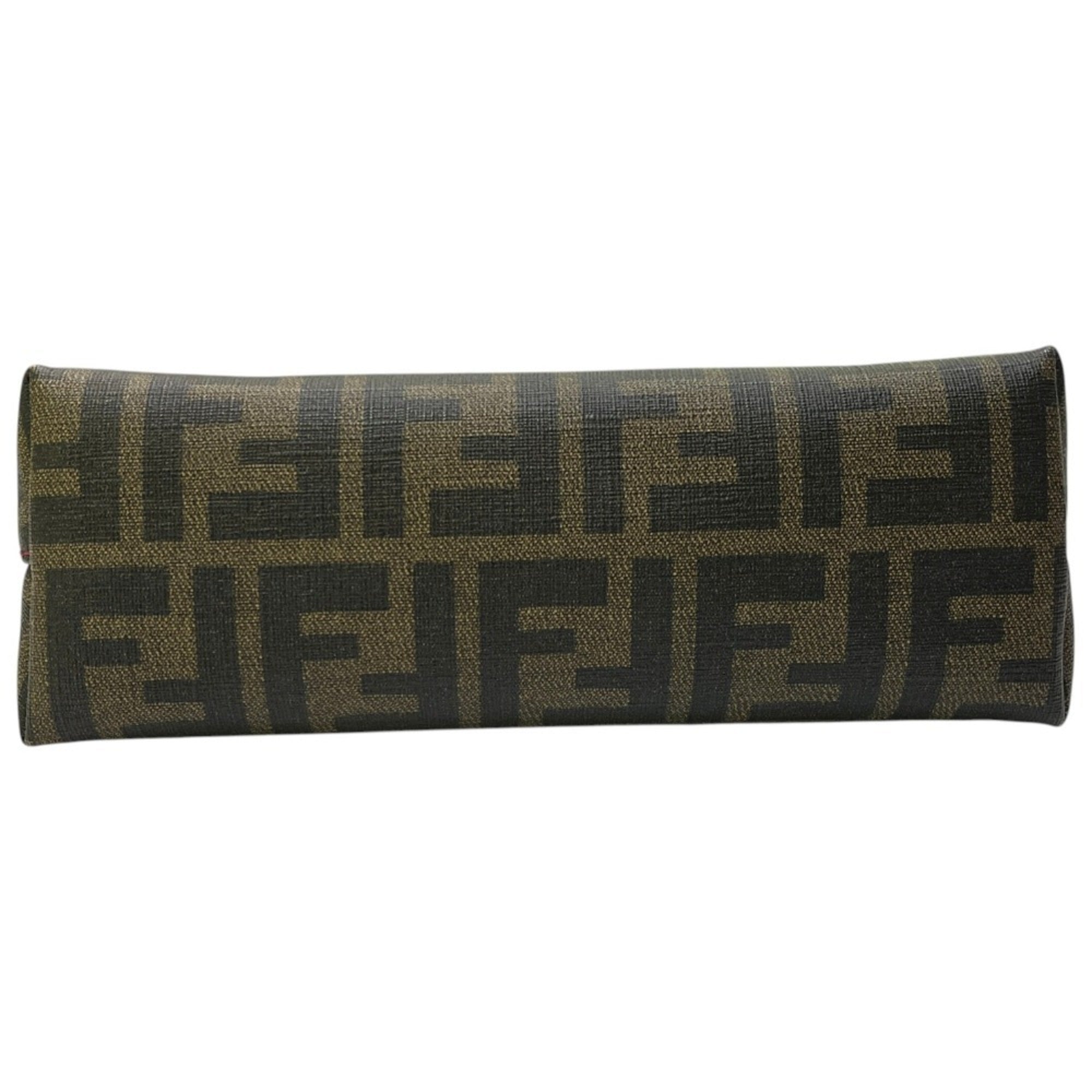 Fendi Zucca Brown Pvc Handbag Pouch (Pre-Owned)