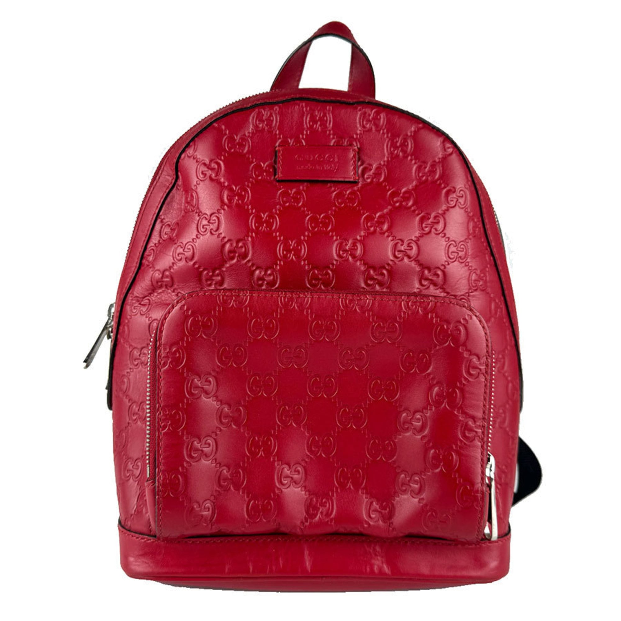 Gucci Red Color Leather Backpack (Pre-Owned)