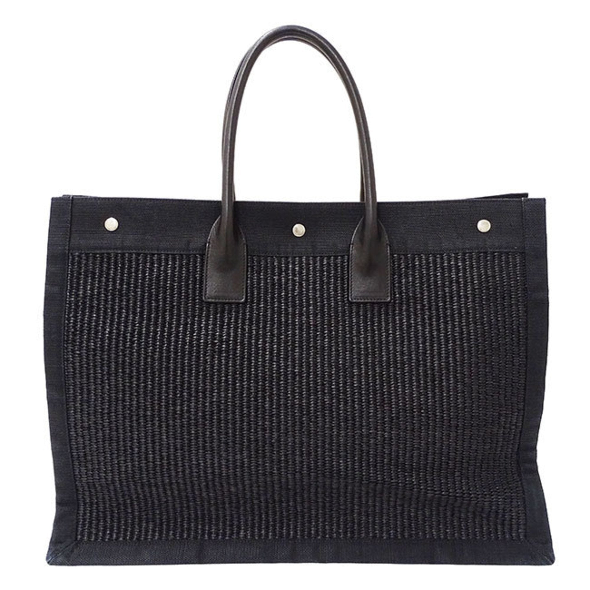 Saint Laurent Black Straw Tote Bag (Pre-Owned)