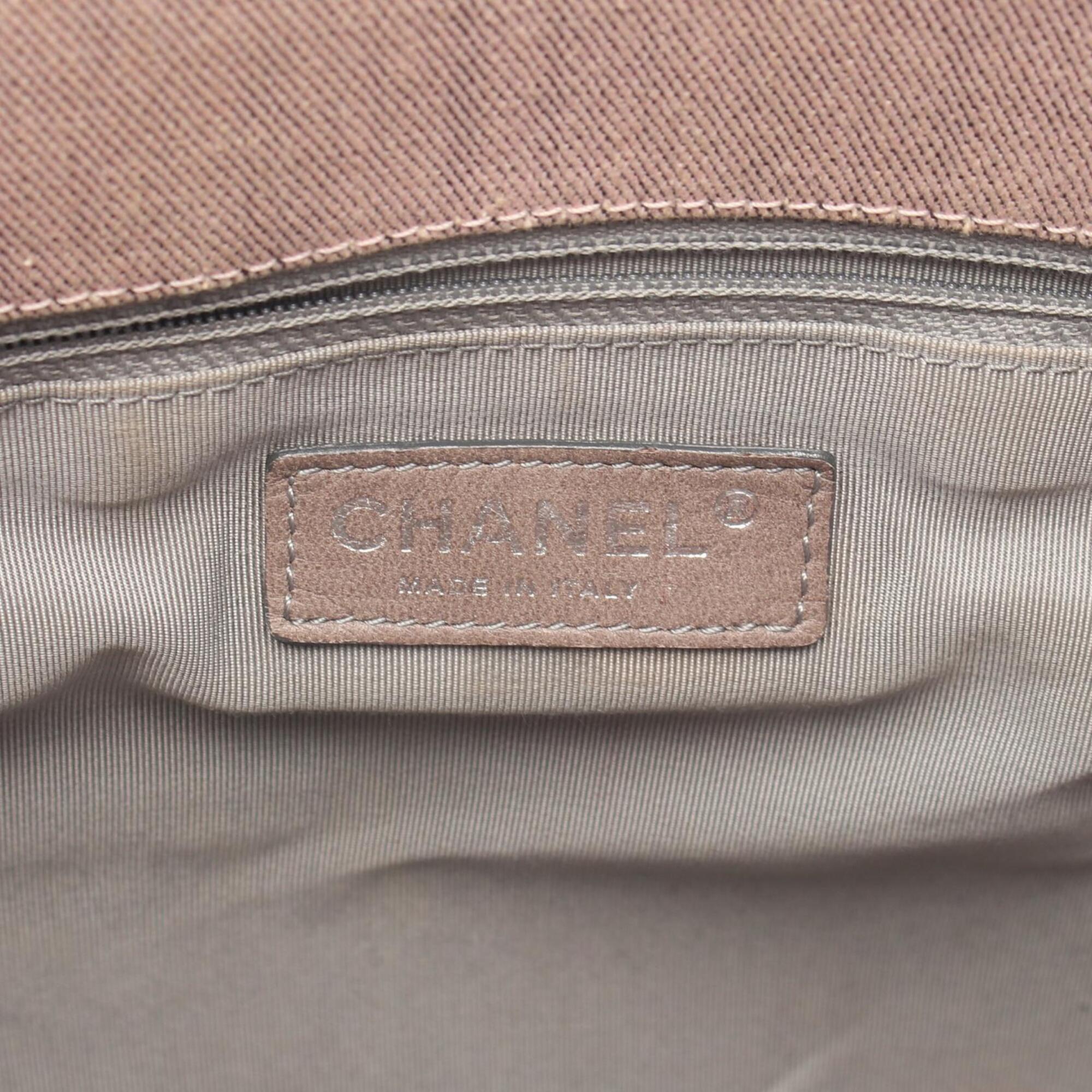 Chanel Pink Canvas Leather Handbag Tote Bag (Pre-Owned)