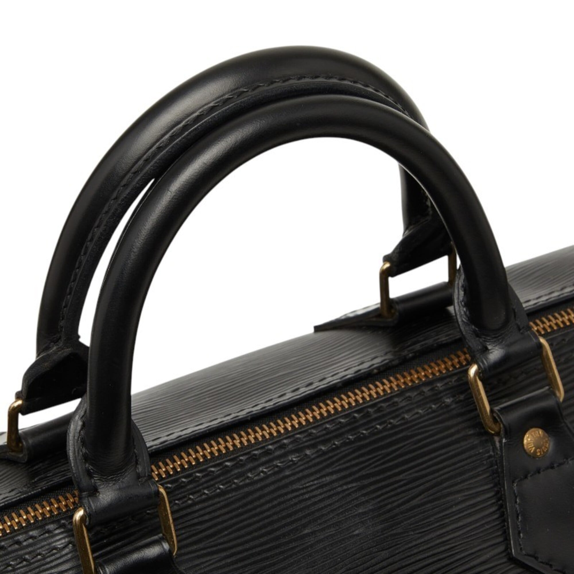 Louis Vuitton Black Noir Leather Boston Bag Handbag (Pre-Owned)
