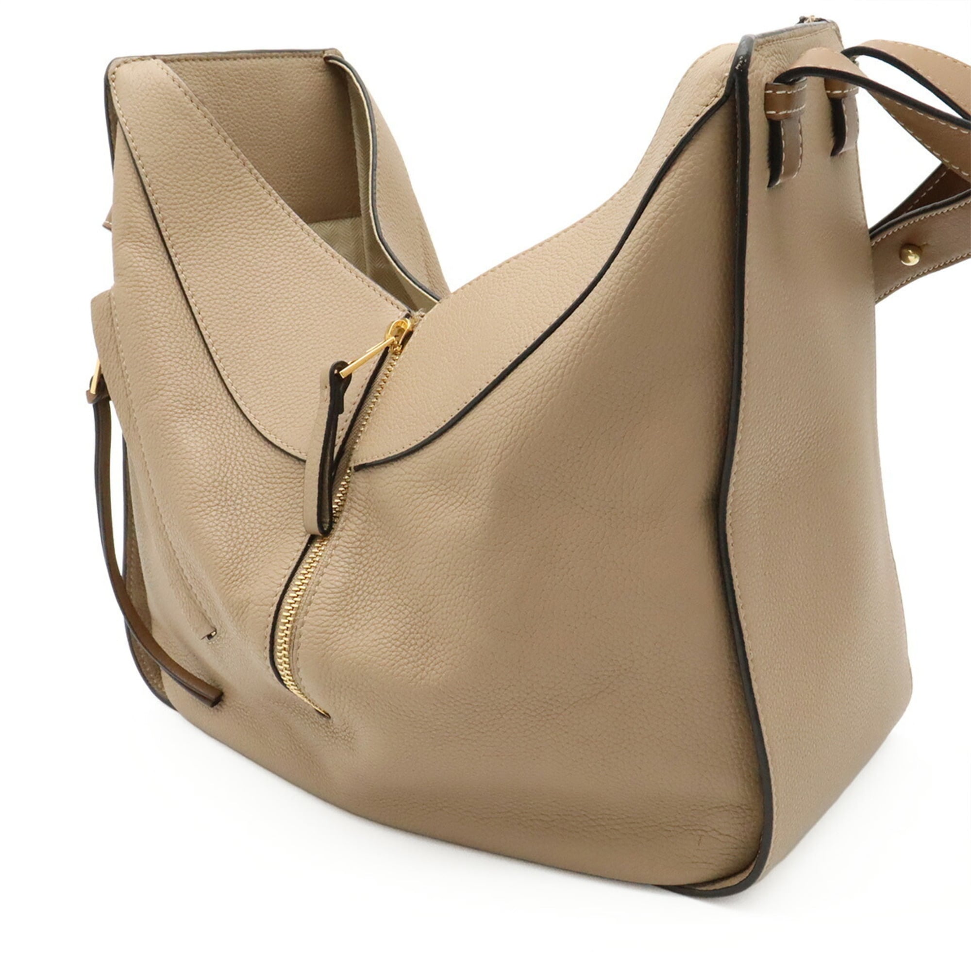 Loewe Beige Brown Brown Leather Handbag Shoulder Bag (Pre-Owned)