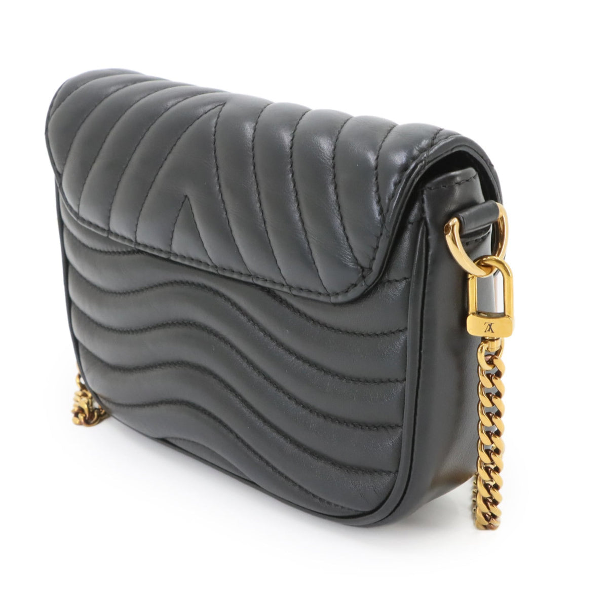 Louis Vuitton Black Leather Handbag Pochette Shoulder Bag (Pre-Owned)
