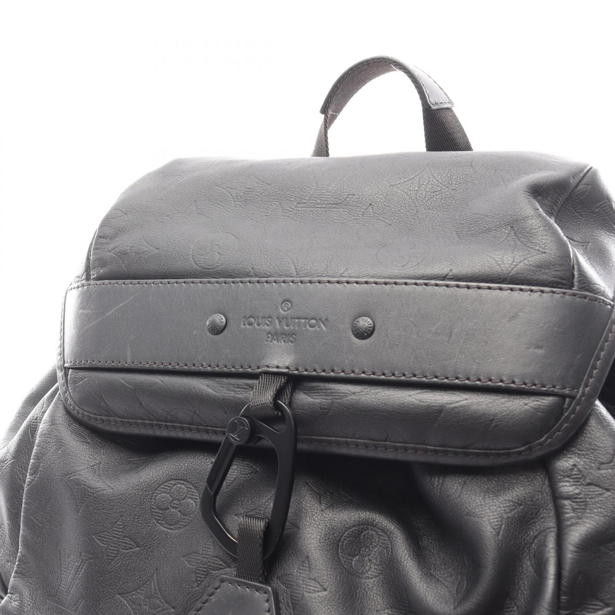 Louis Vuitton Black Monogram Shadow Leather Backpack (Pre-Owned)
